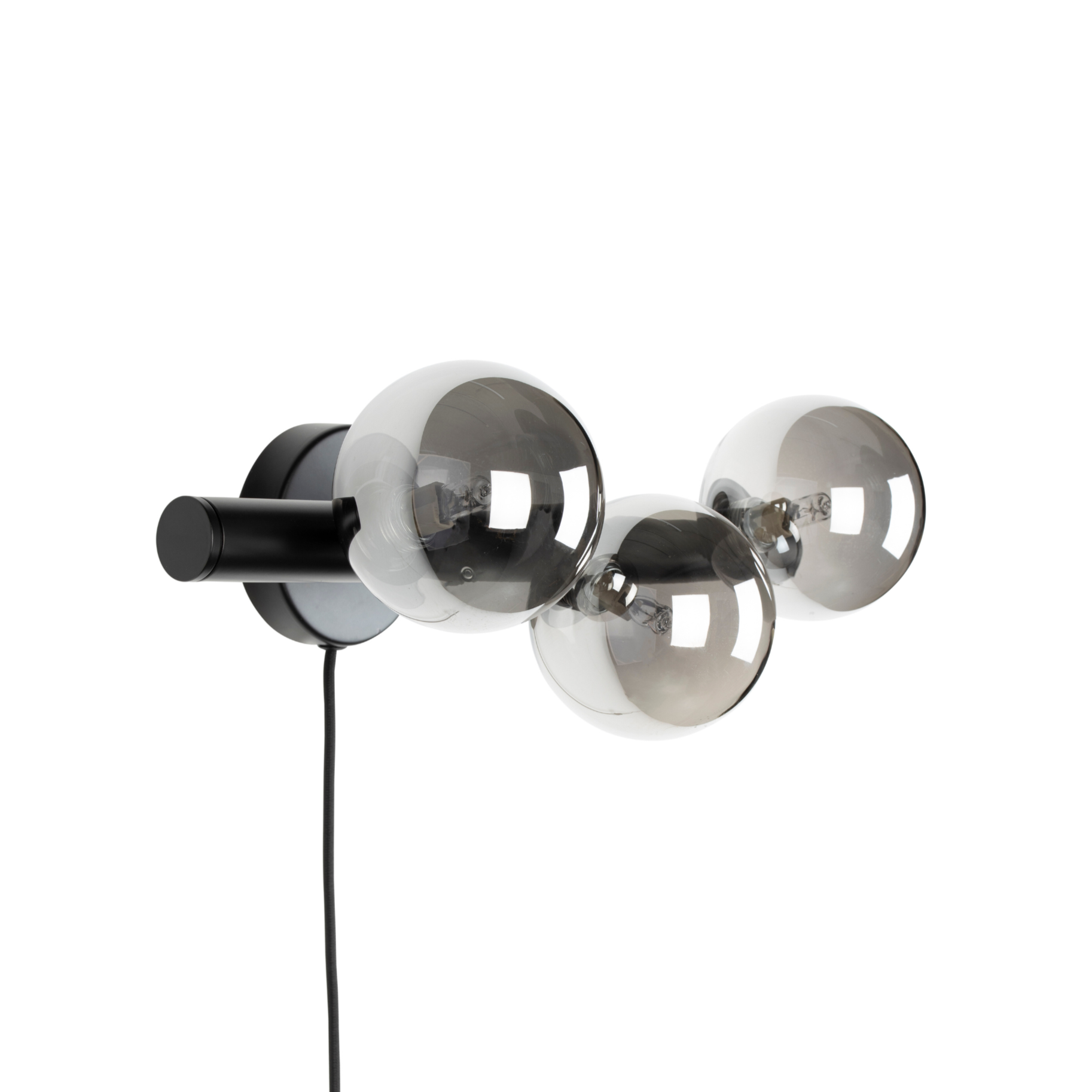 Wandleuchte mit drei Punkten MONICA rauchiges Glas