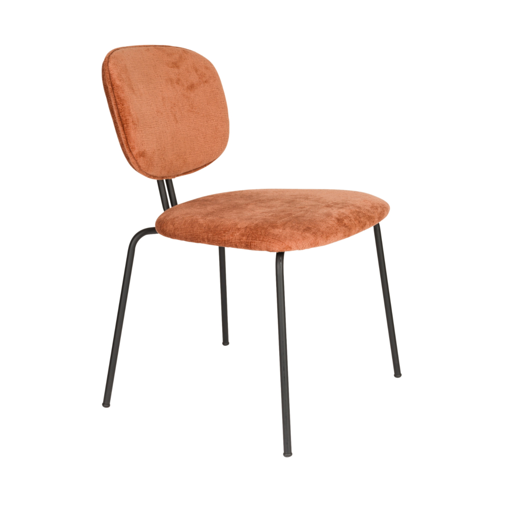Stuhl BOUTON Terrakotta mit schwarzem Gestell
