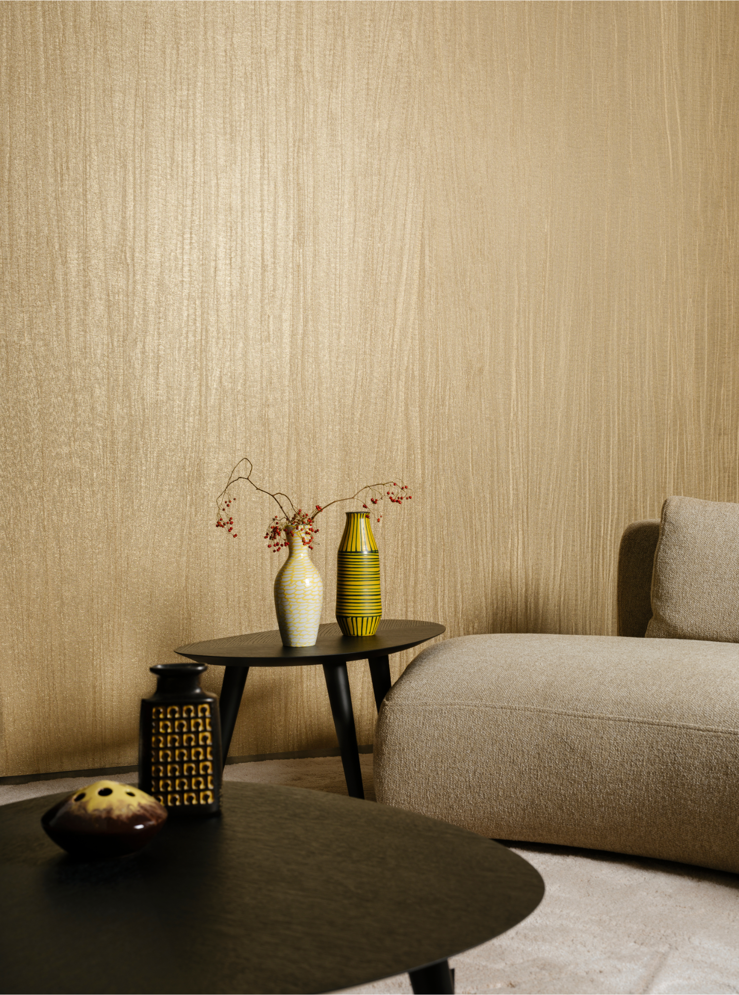 Pristine Open Weave Textile Wallpaper Sand