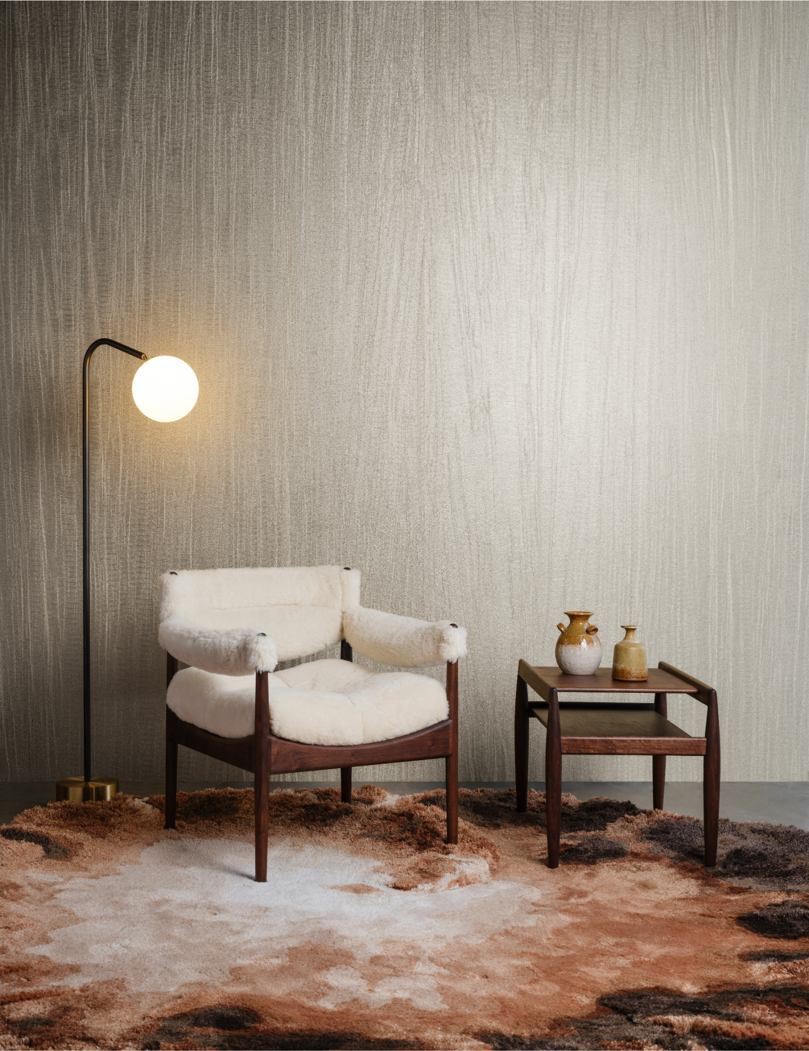 Pristine Open Weave Textile Wallpaper Sand