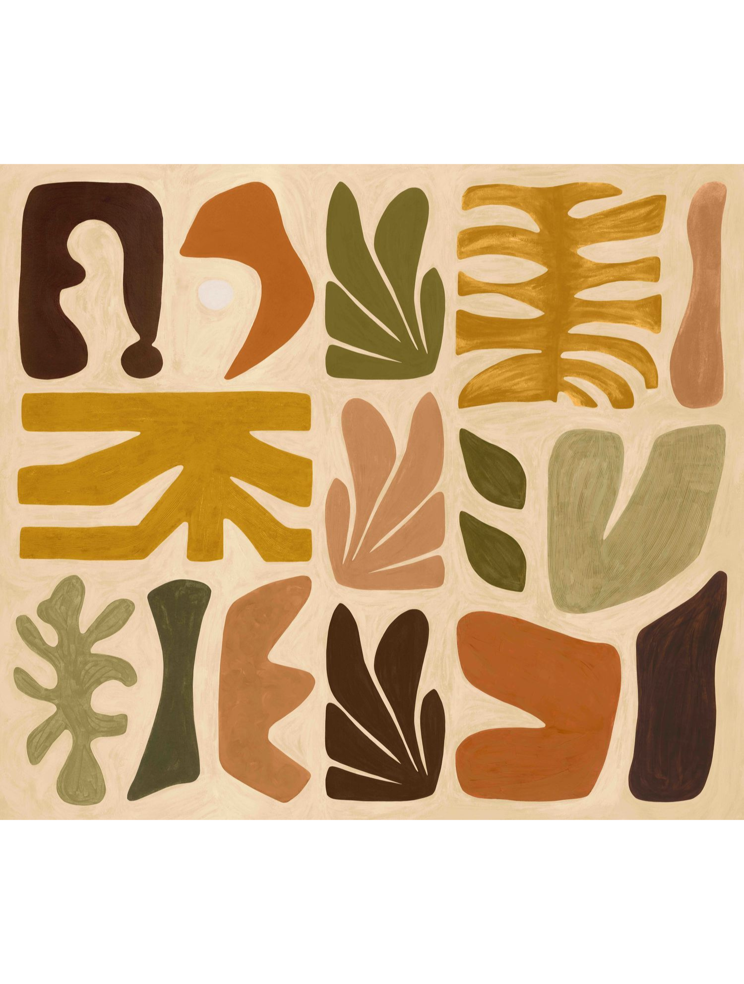 Muurschildering met abstract patroon JORGE beige