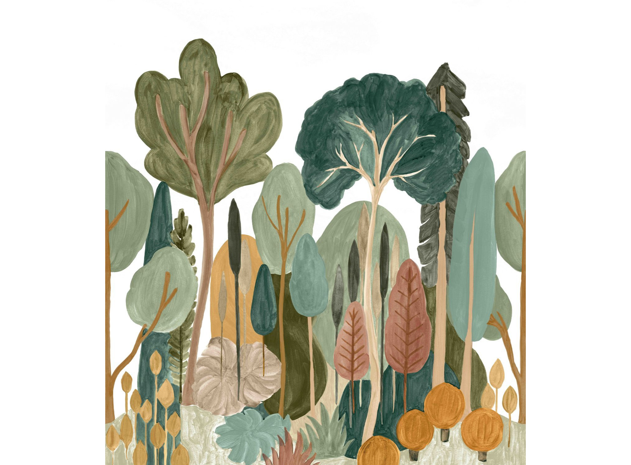 Wandbild mit Baumlandschaft ORME grün