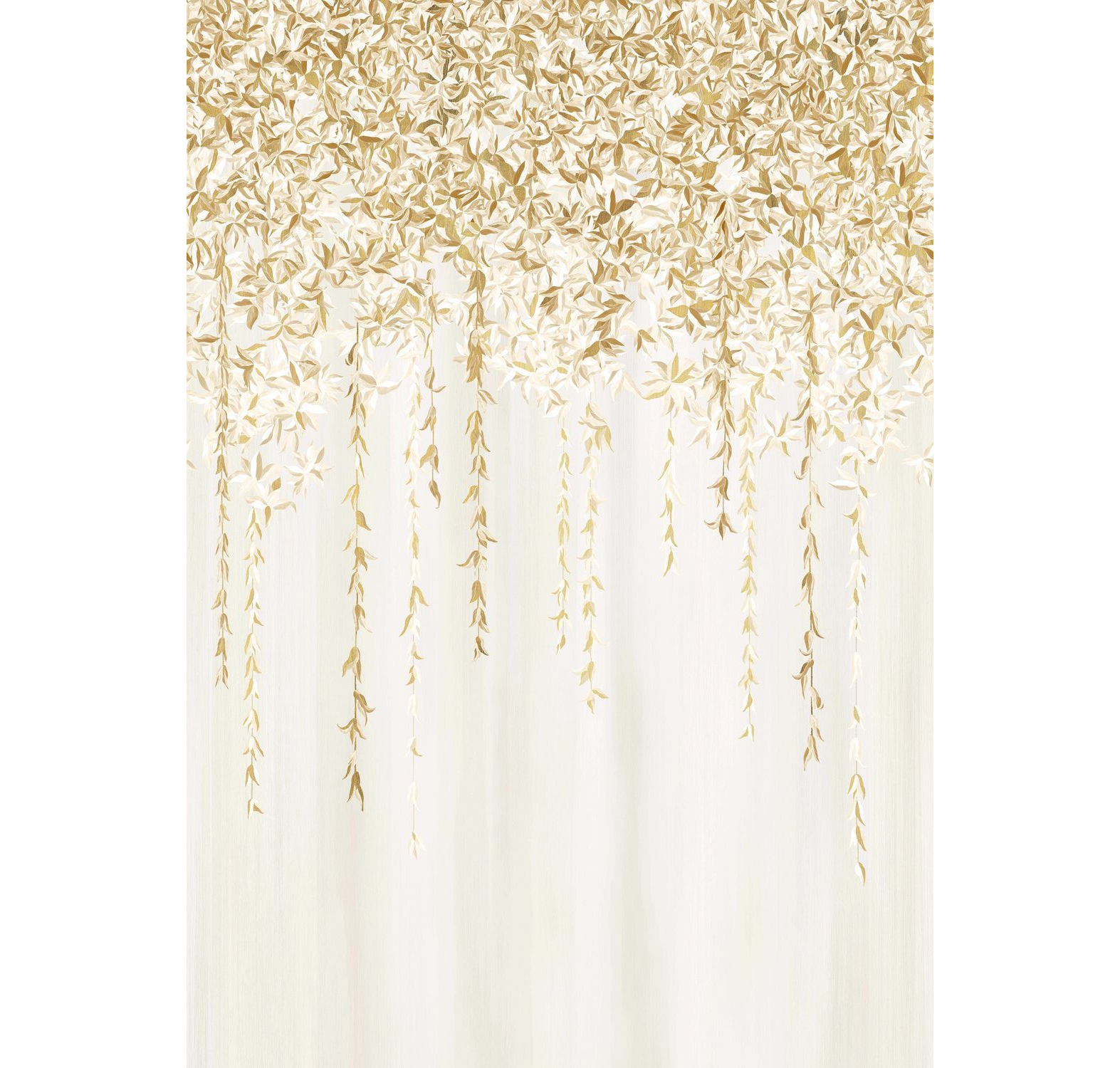 Beige Hedera Leaf Plant-Themed Mural