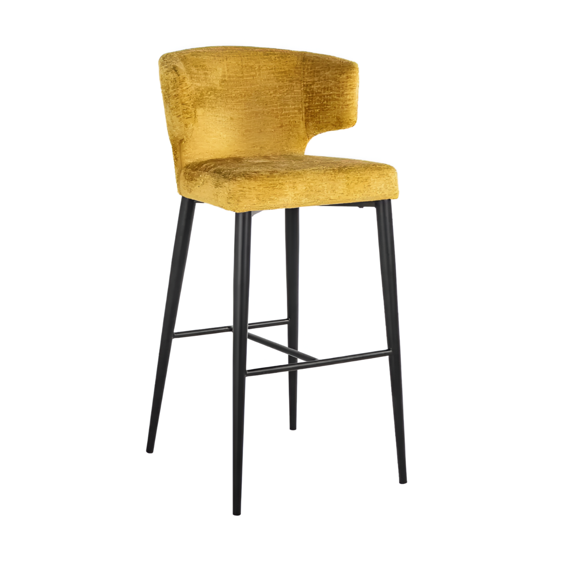 Barhocker TAYLOR geel met zwarte basis