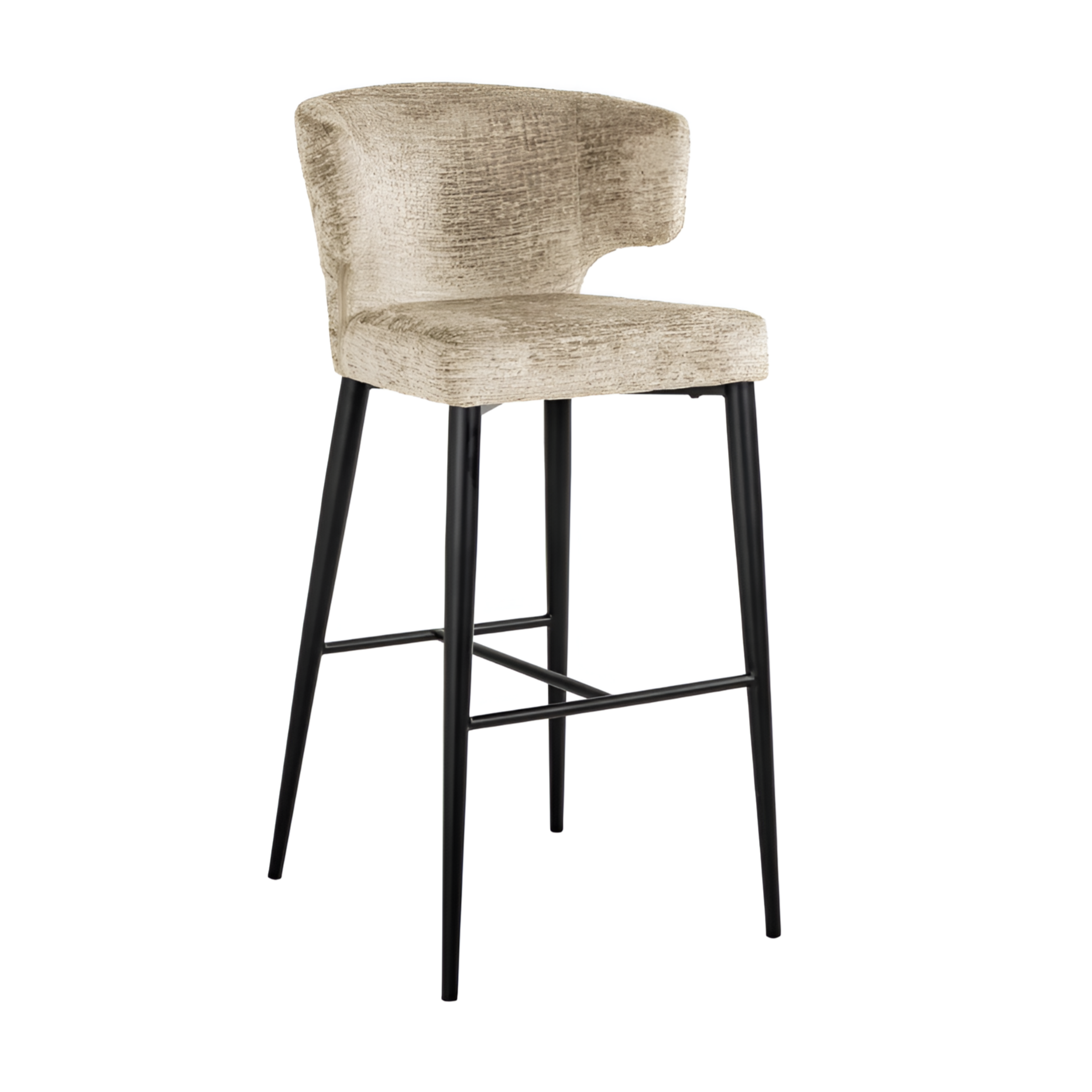 Hoge barkruk TAYLOR beige met zwarte voet