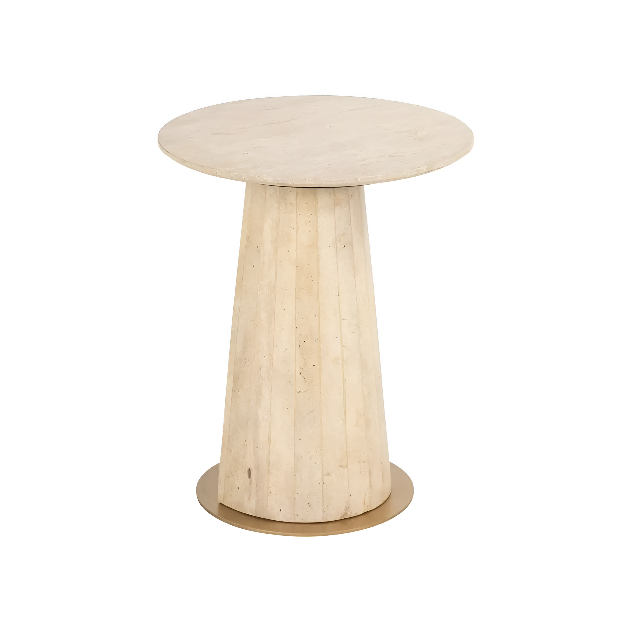 Beige travertijn bijzettafel KIBO