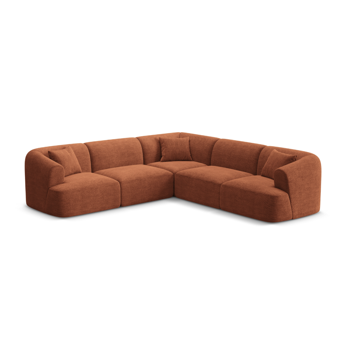 Symmetrical 4-Seater Sofa CAMPI Brick Corduroy