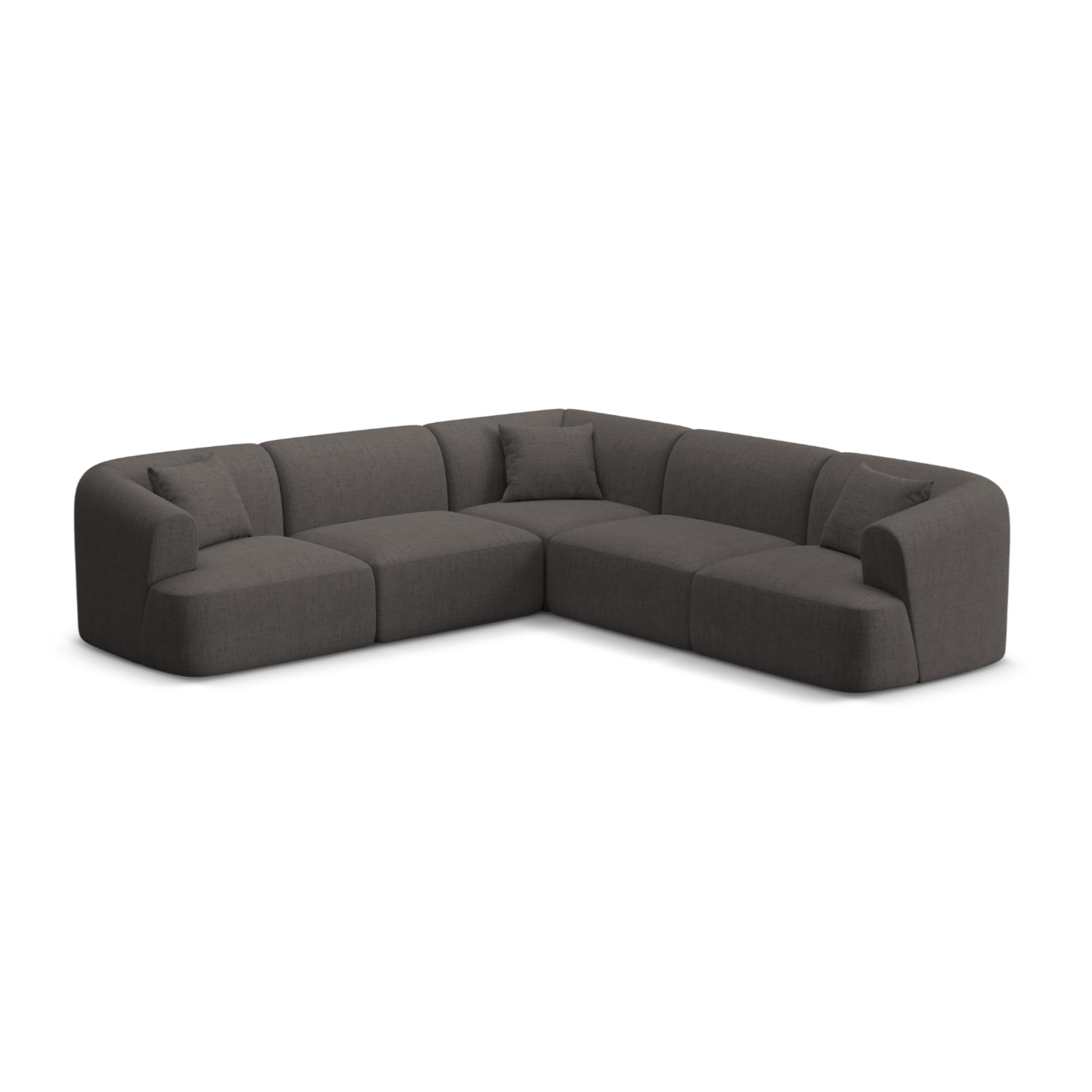 Symmetrische 4-Sitzer-Couch CAMPI graues Chenille