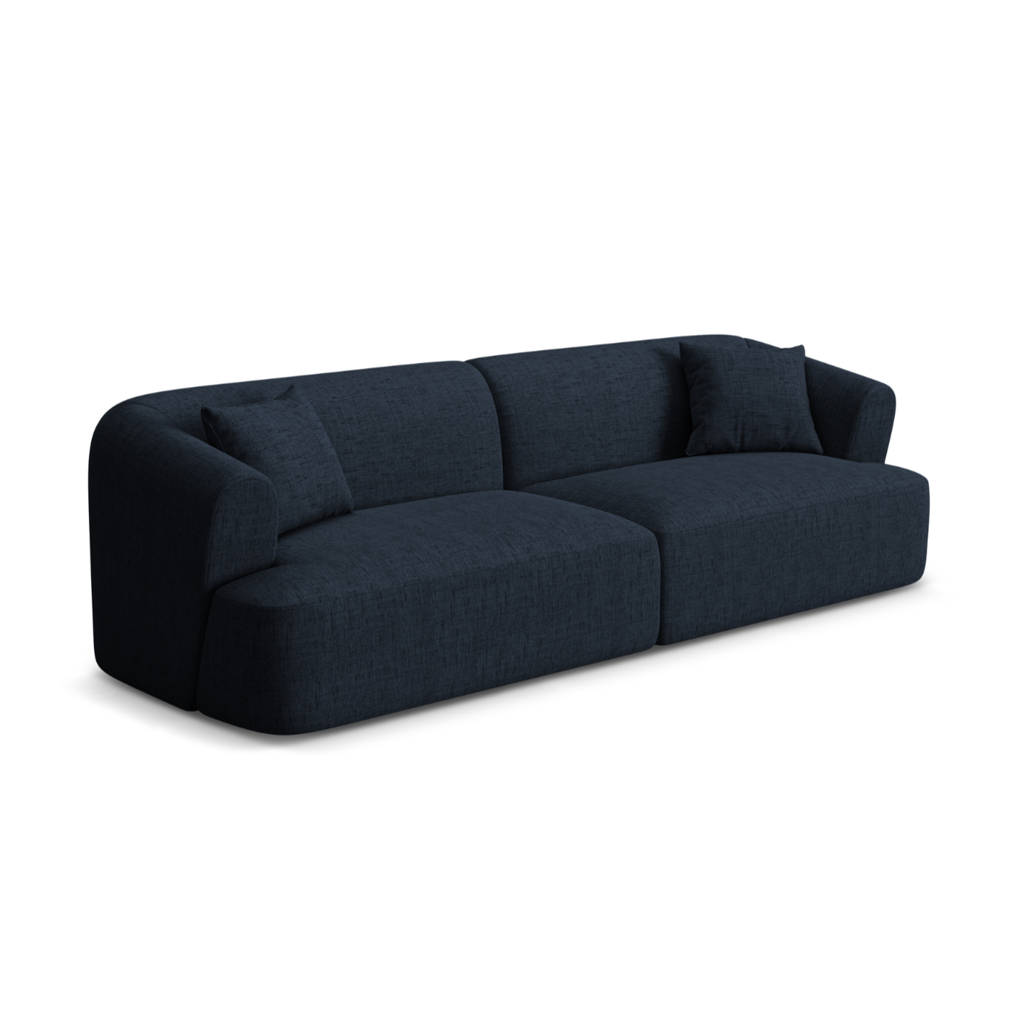 Sofa voor 4 personen CAMPI blauwe chenille