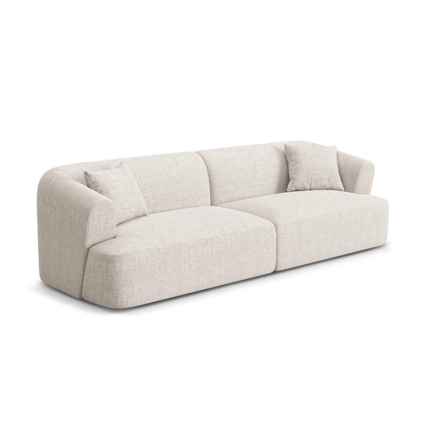 Sofa voor 4 personen CAMPI crèmekleurig chenille