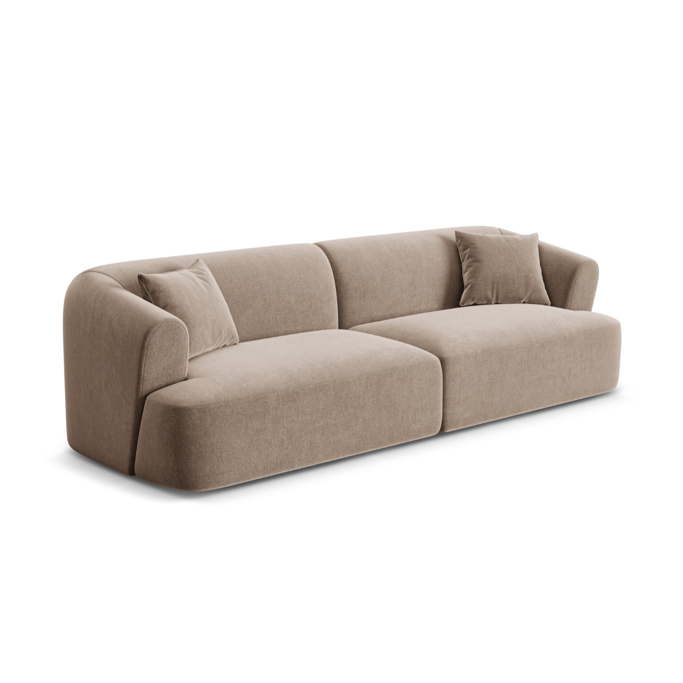 Sofa aus Samt für 4 Personen CAMPI dunkelbeige