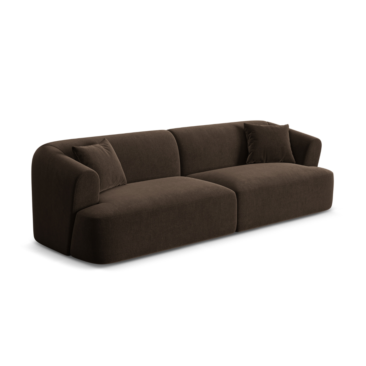 Sofa aus Samt für 4 Personen CAMPI schokoladenbraun