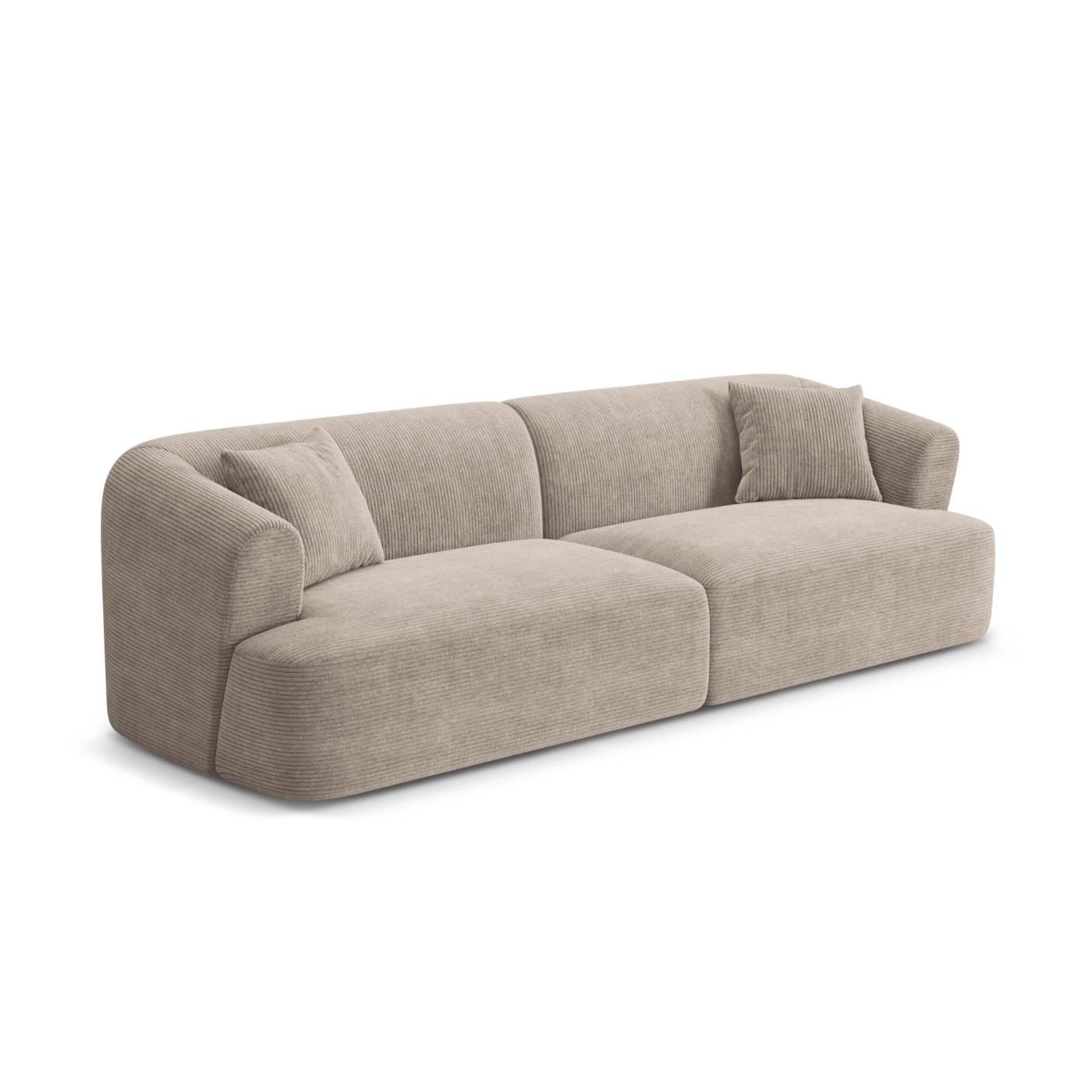 Sofa 4-persoons CAMPI beige ribfluweel