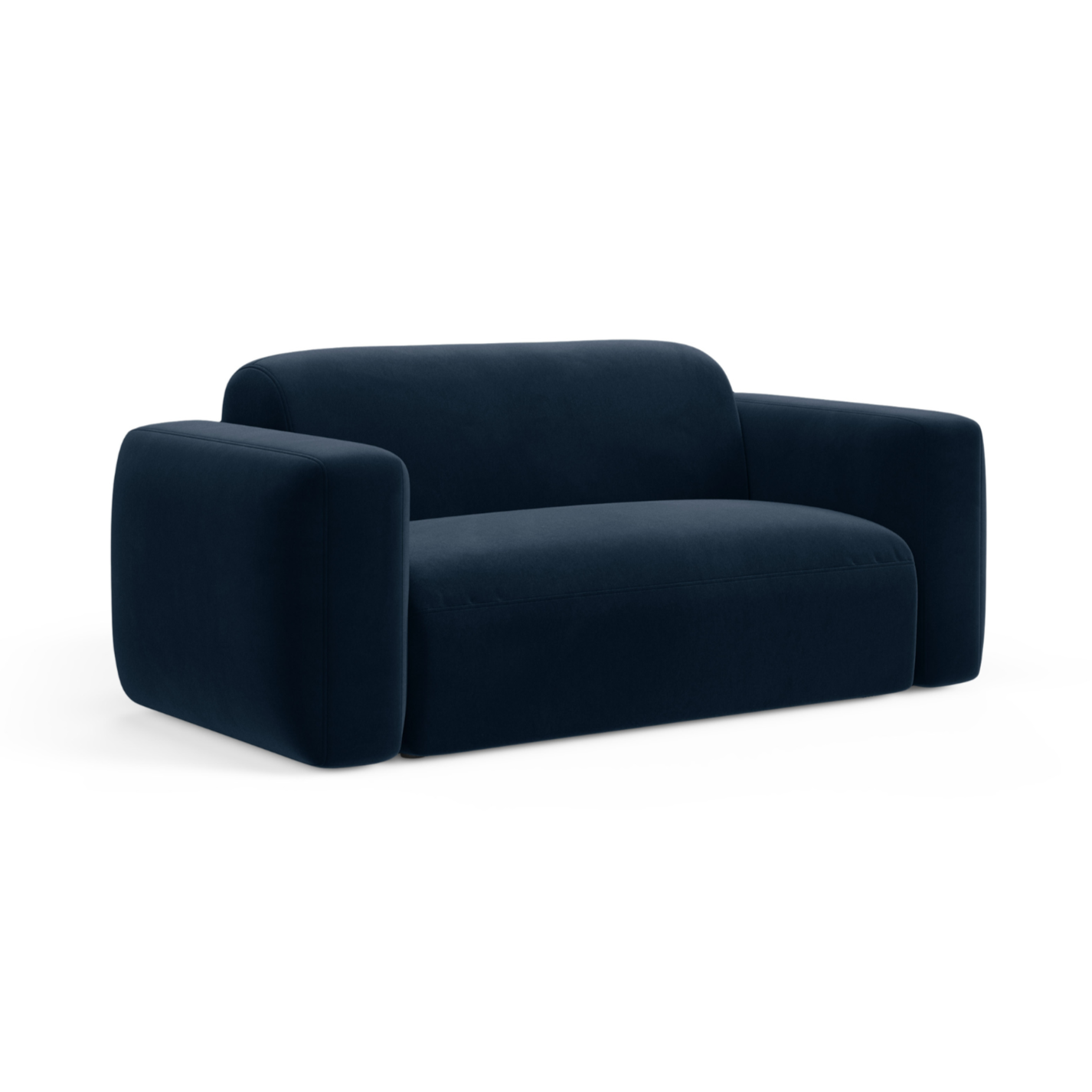 Sofa van fluweel voor 2 personen STRINO marineblauw