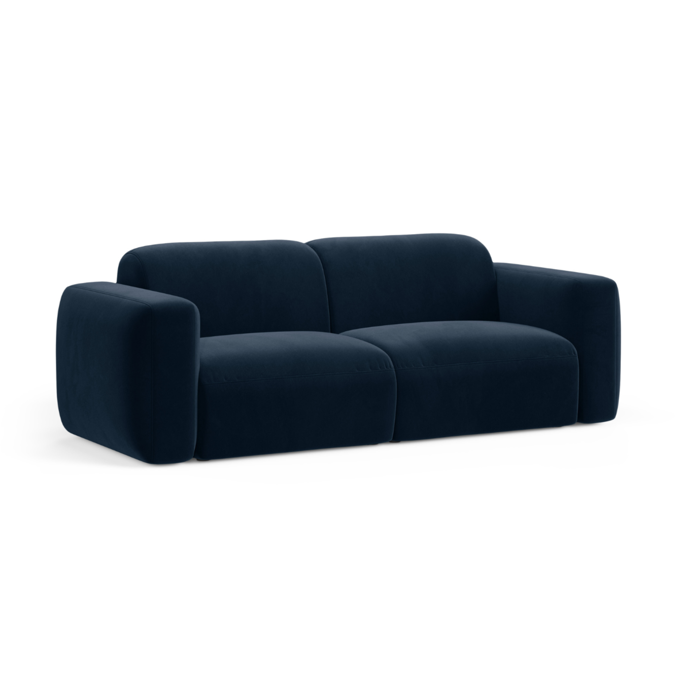 Sofa van fluweel voor 3 personen STRINO marineblauw