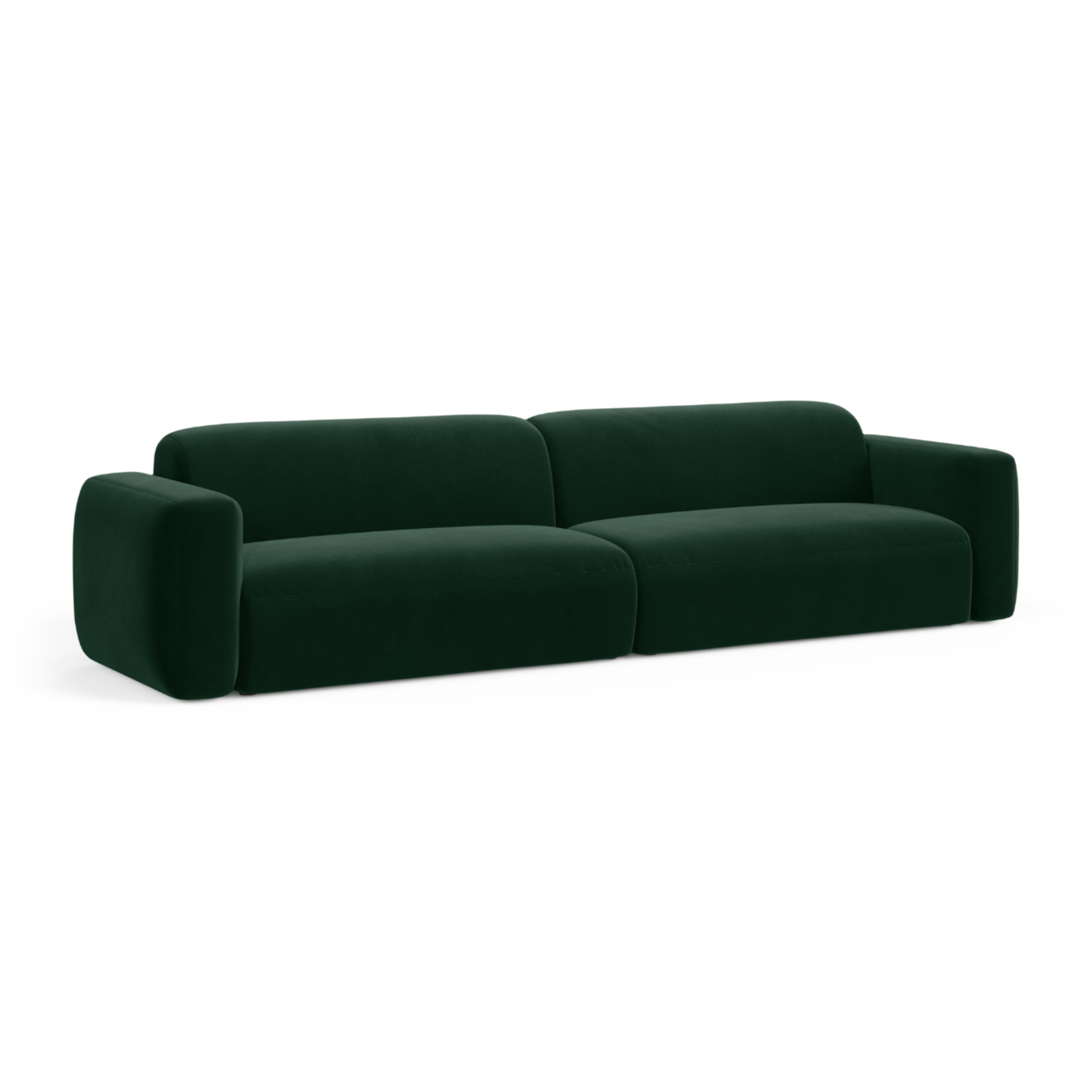 Velvet sofa for 4 people STRINO in bottle green