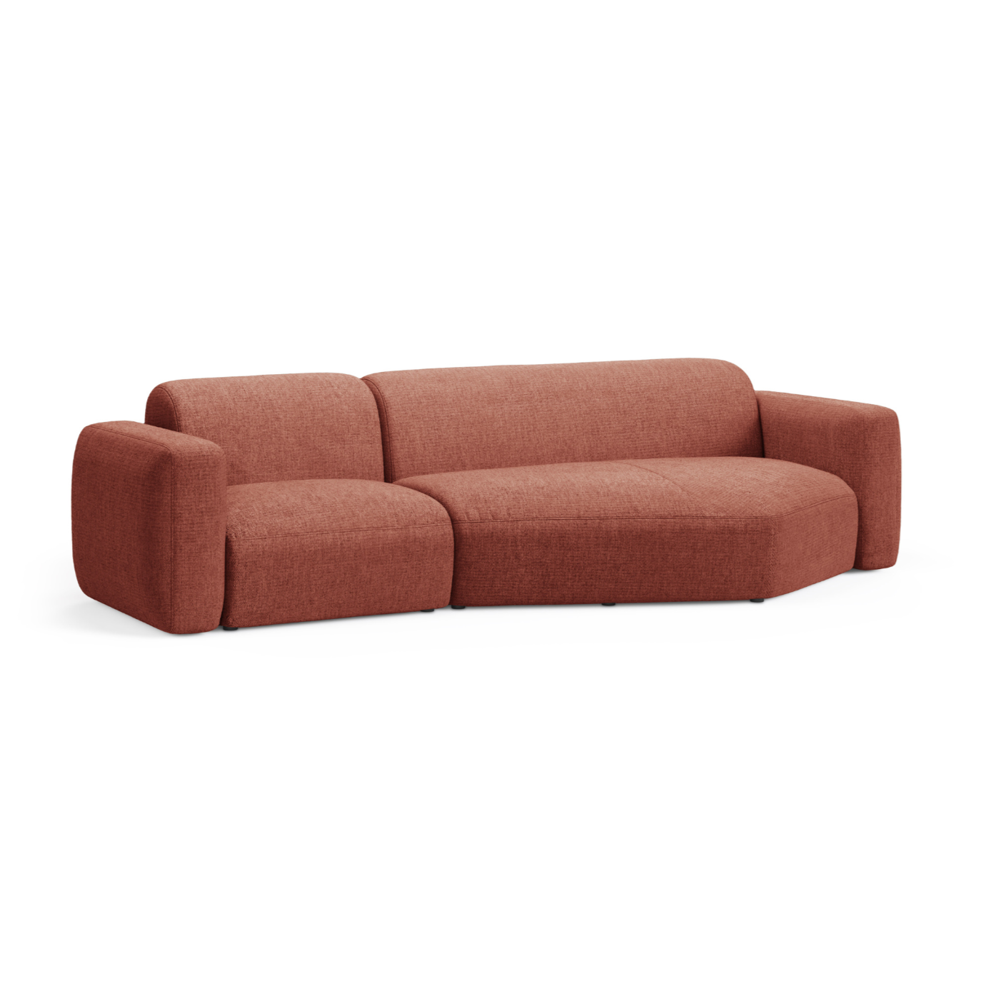 Right-sided corner sofa STRINO coral chenille