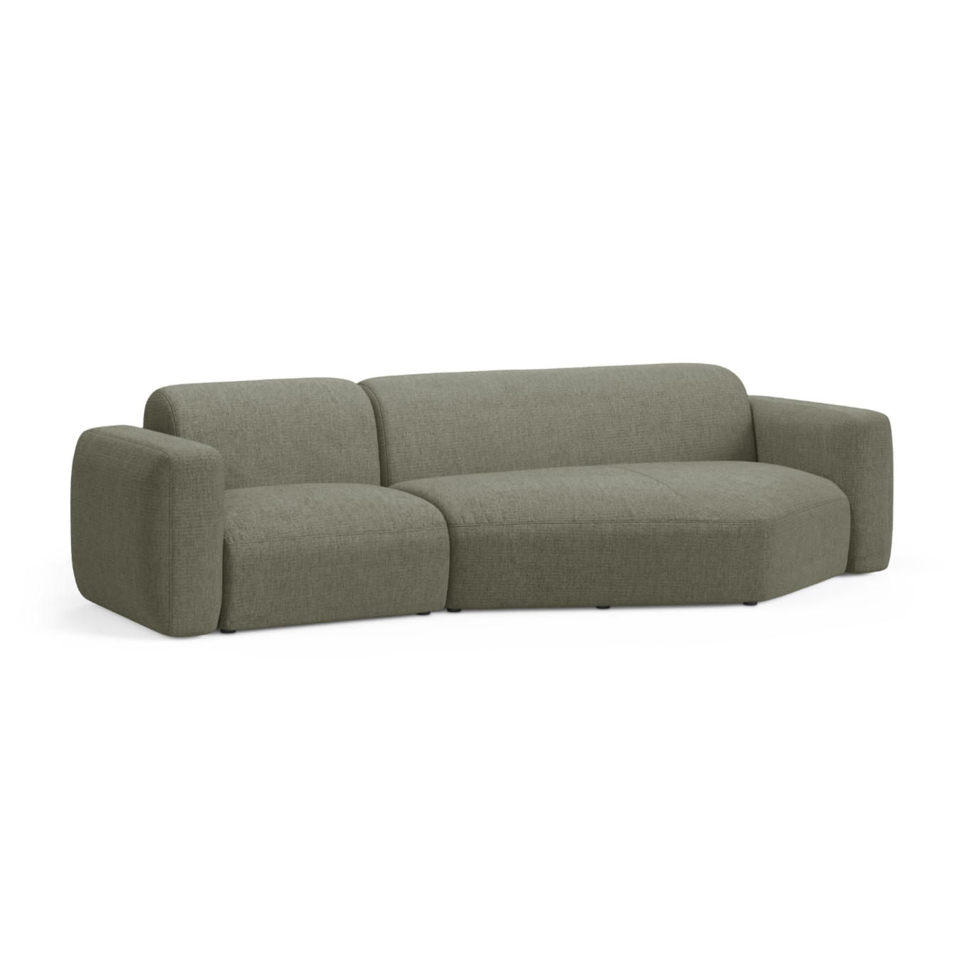 Right-sided corner sofa STRINO olive chenille