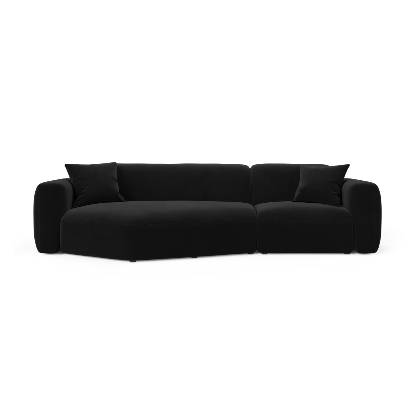 Samt-Ecksofa links STRINO schwarz