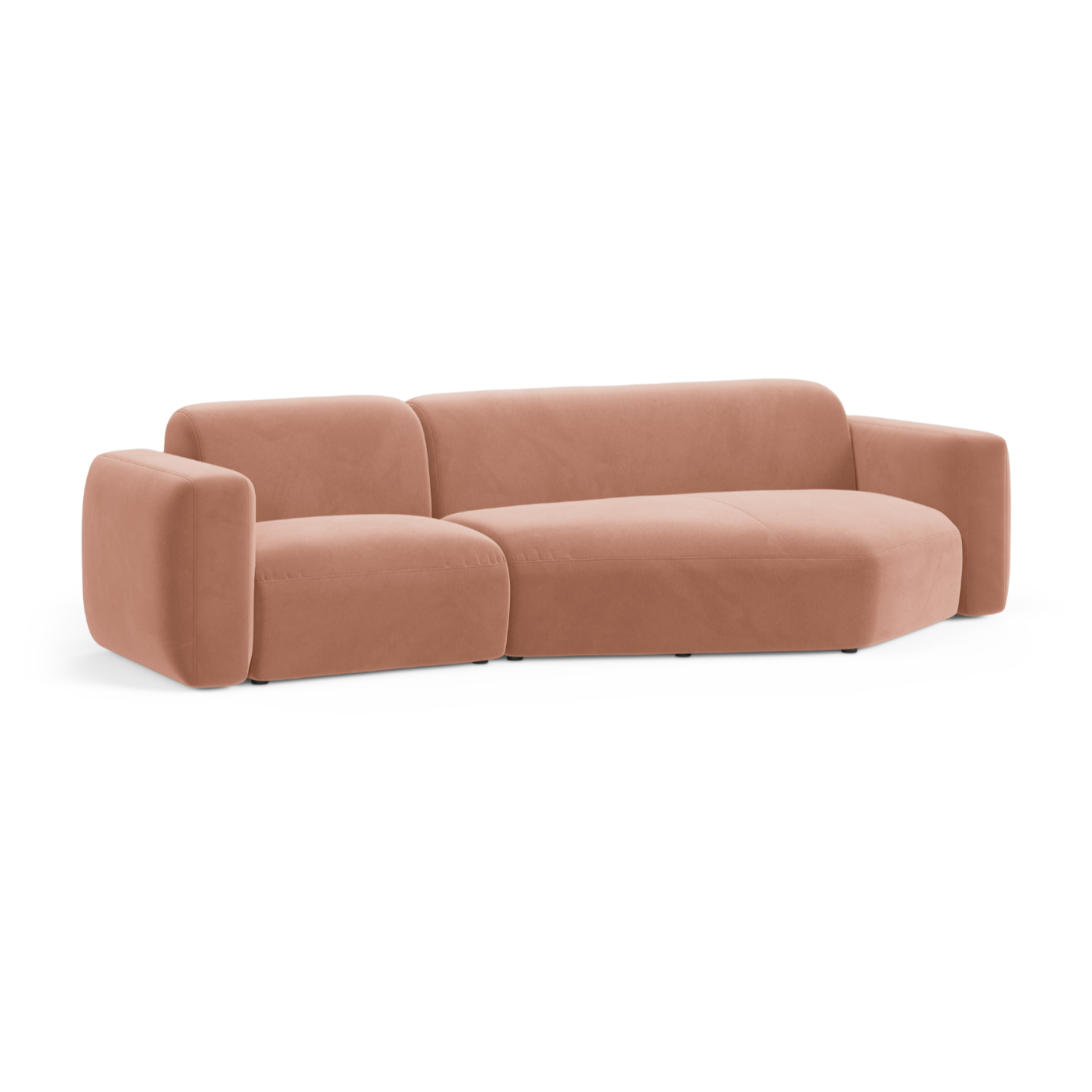 Right-facing velvet corner sofa STRINO pink