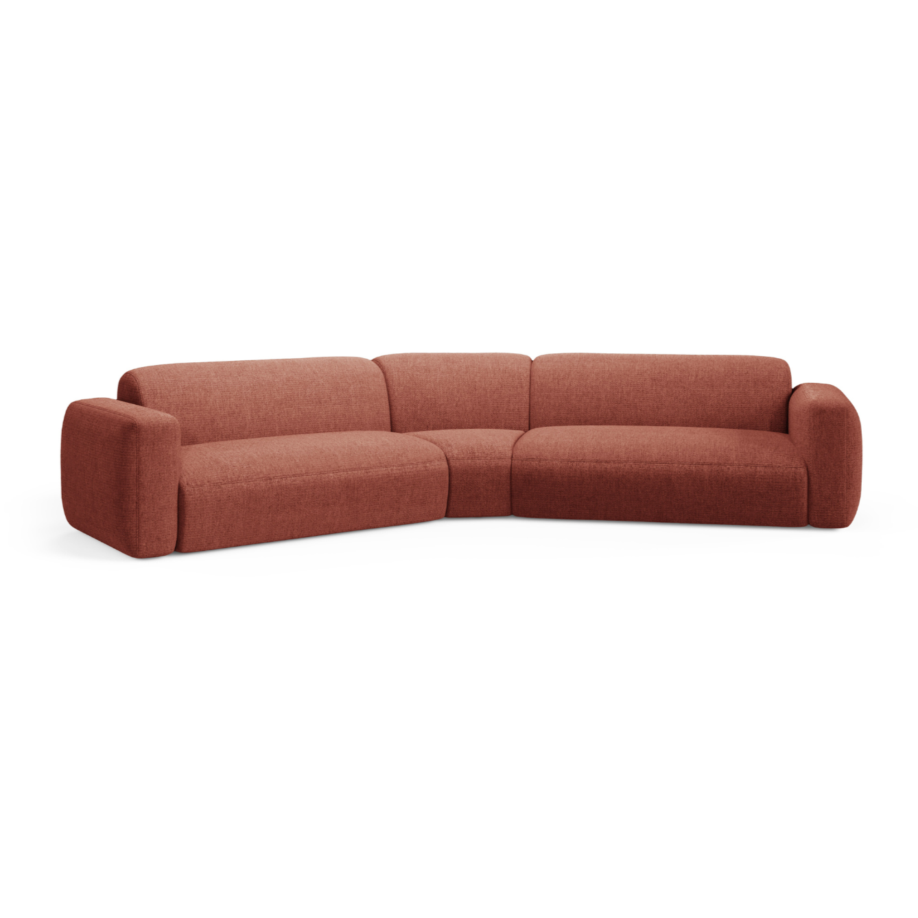 Symmetrical Corner Sofa STRINO Coral Chenille