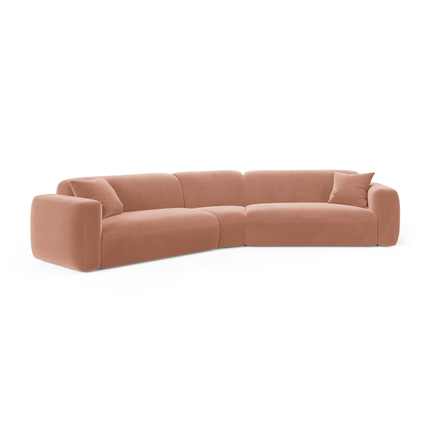Symmetrical Velvet Corner Sofa STRINO Pink