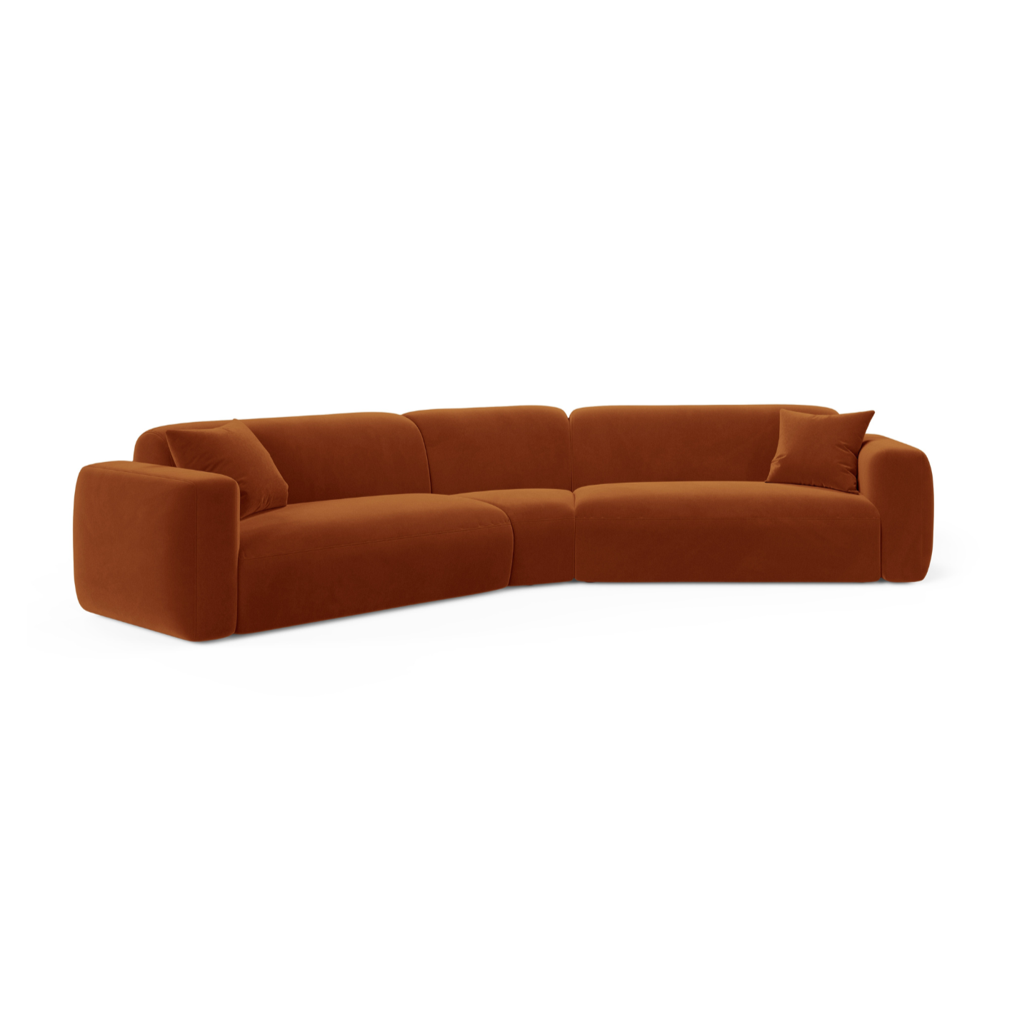 Symmetrical Velvet Corner Sofa STRINO Terracotta