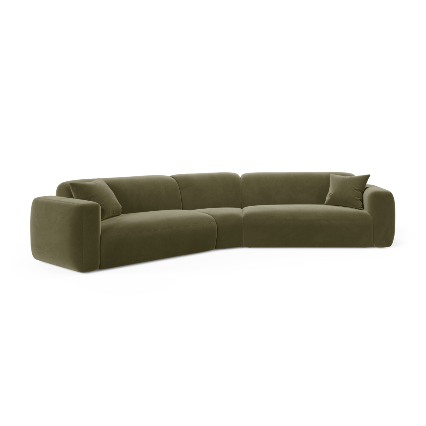 Symmetrical Velvet Corner Sofa STRINO Green