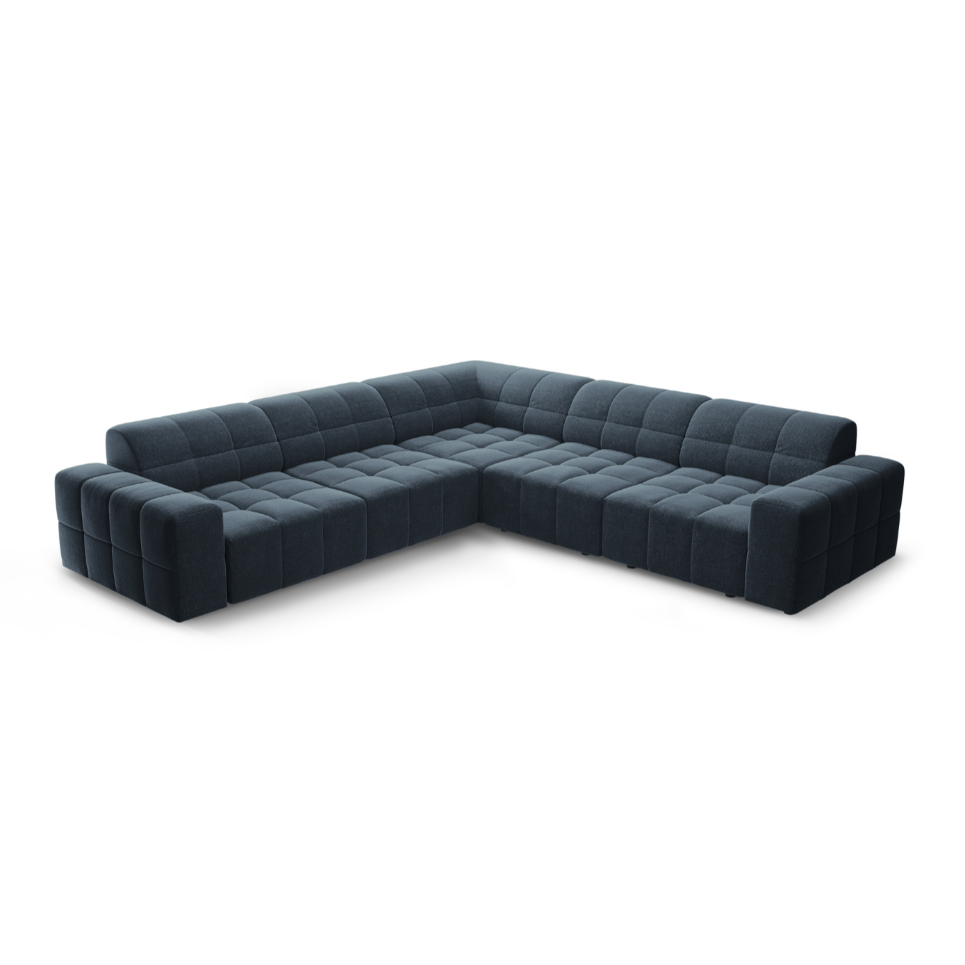Symmetrical Corner Sofa CHICAGO Blue Chenille