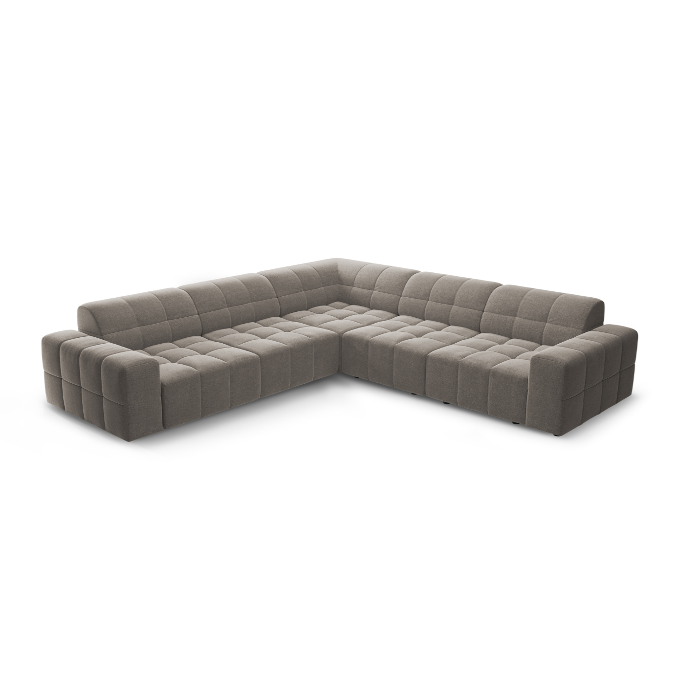 Symmetrische hoekbank CHICAGO grijs chenille
