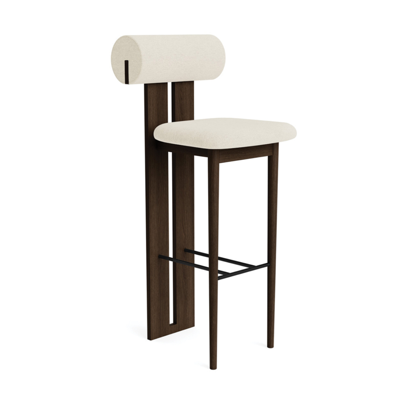 Polsterhocker HIPPO dunkles rauchiges Eichenholz