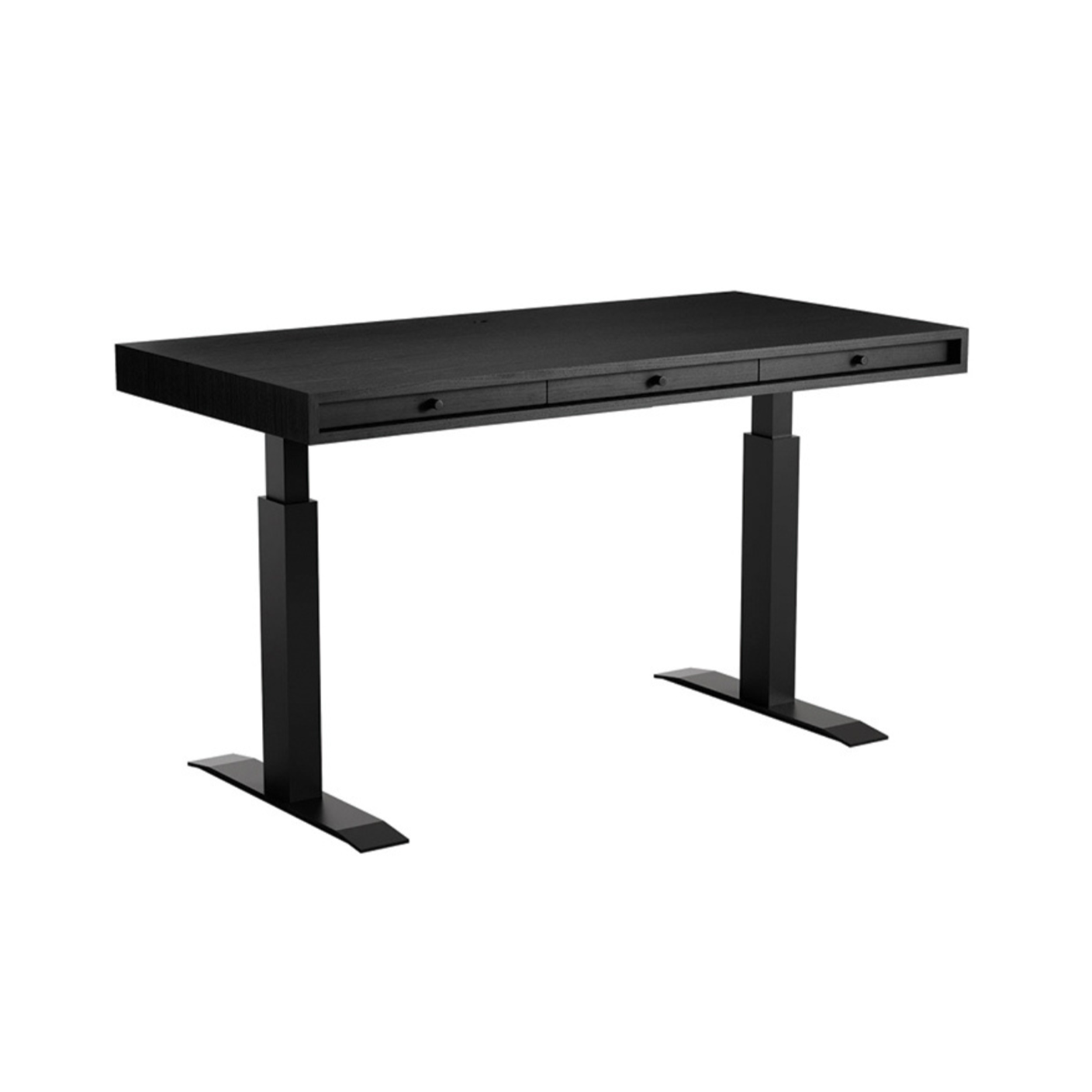 Höhenverstellbarer Schreibtisch JFK schwarzes Eschenholz