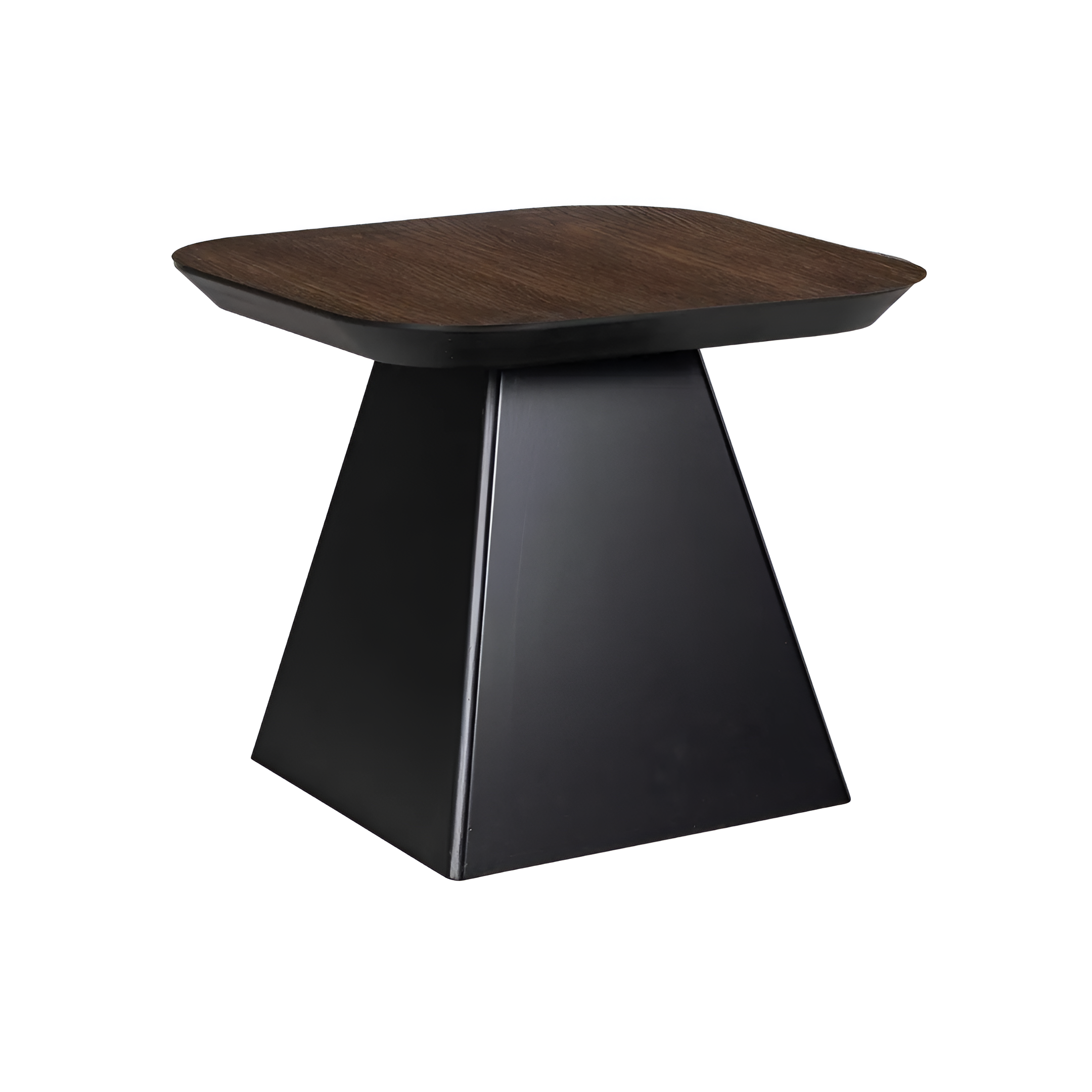 Beistelltisch BONVOY mit brauner Tischplatte und schwarzem Gestell