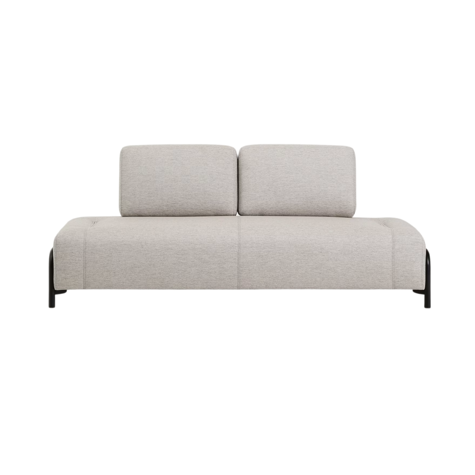 2-seater modular sofa COMPO gray-beige with black base