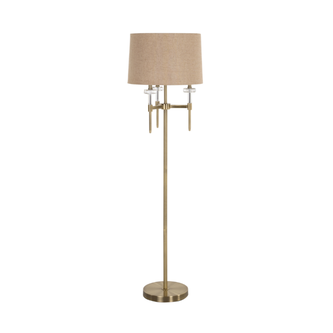 Vloerlamp JOSIE beige kap met gouden voet