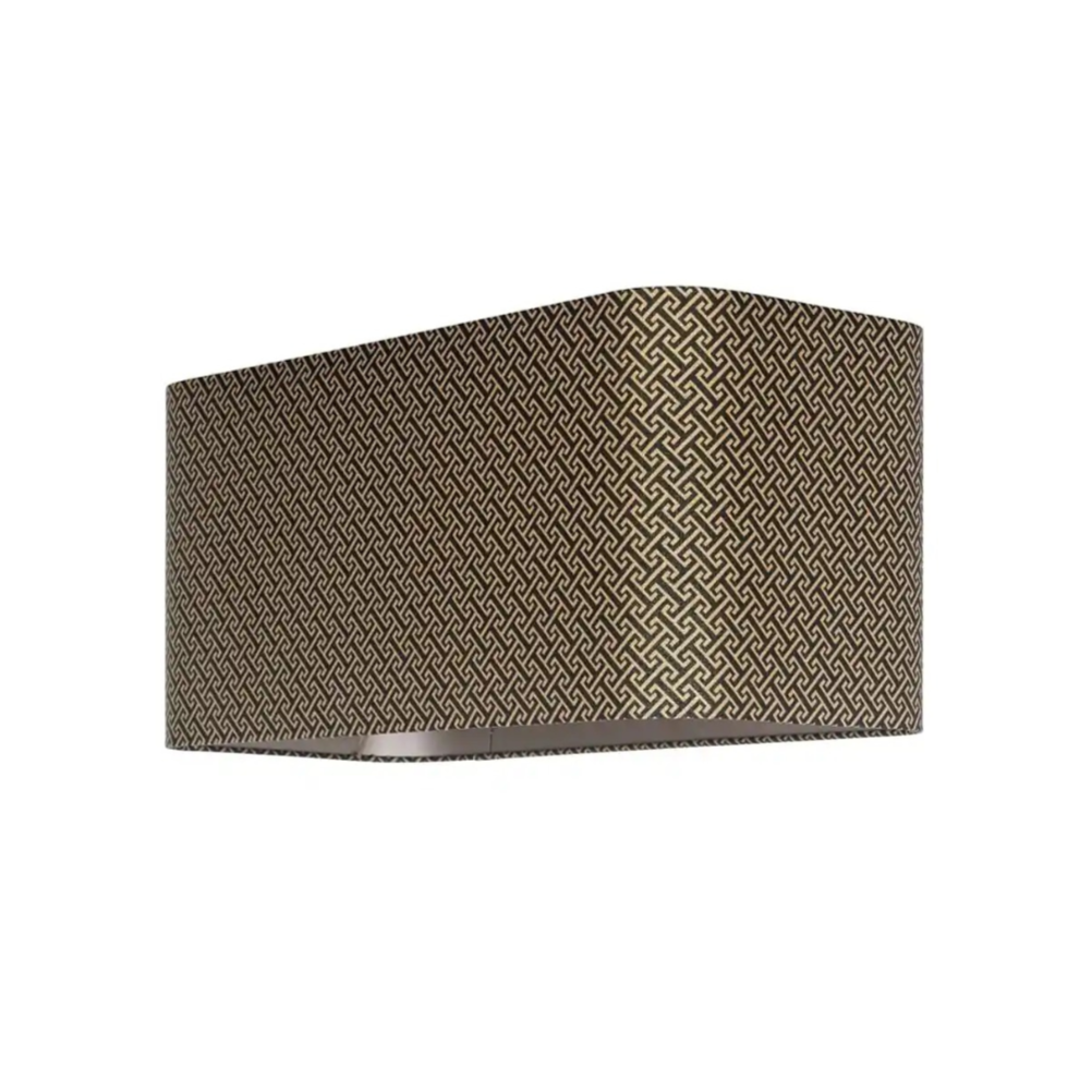 Zwarte rechthoekige lampenkap GEO met beige