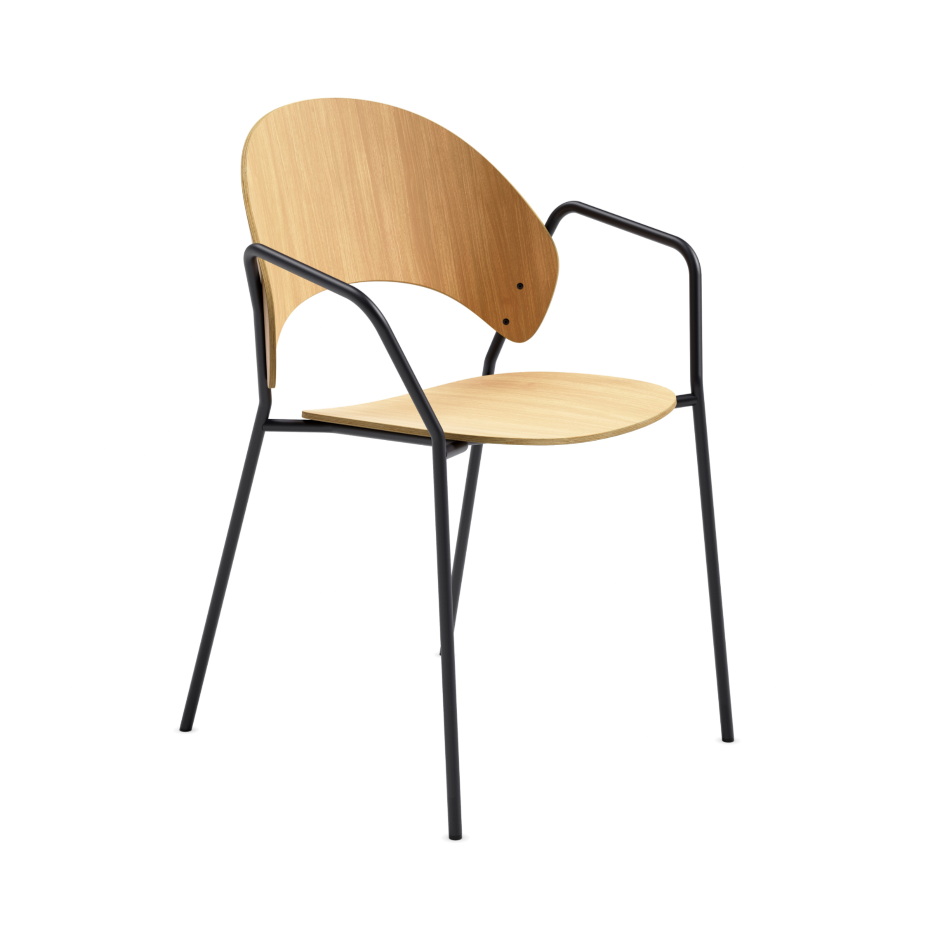 Stoel met armleuningen DOSINA eikenfineer