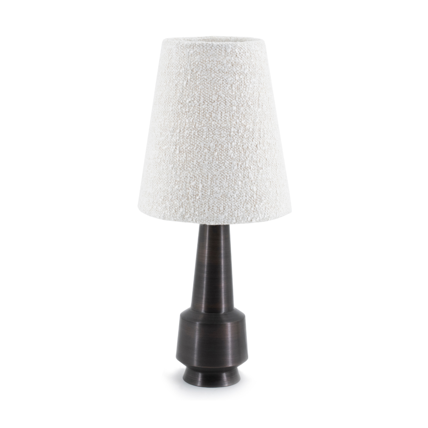 Tafellamp DAWN lichtbeige met donkerbruine voet