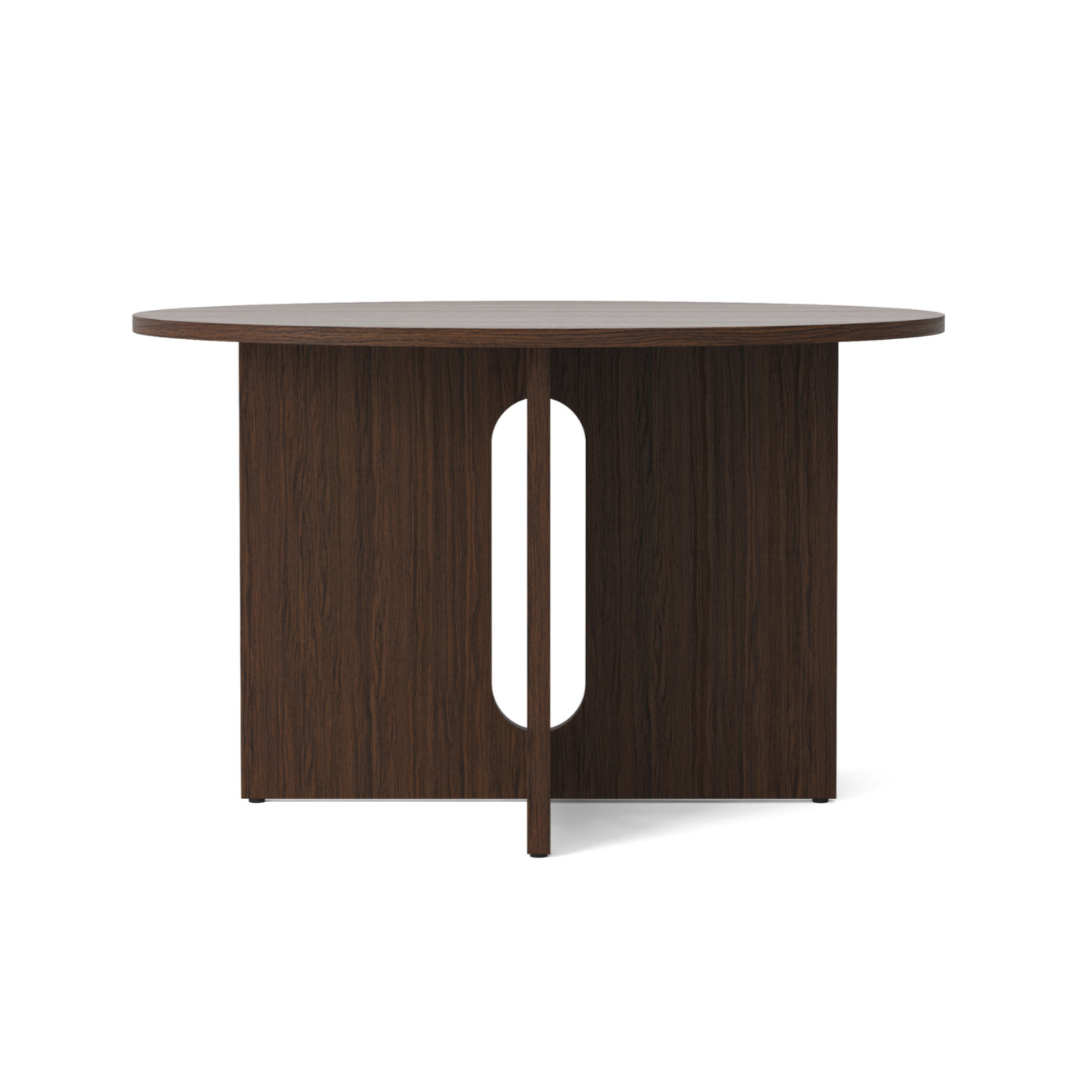 Ronde tafel ANDROGYNE donker eikenfineer