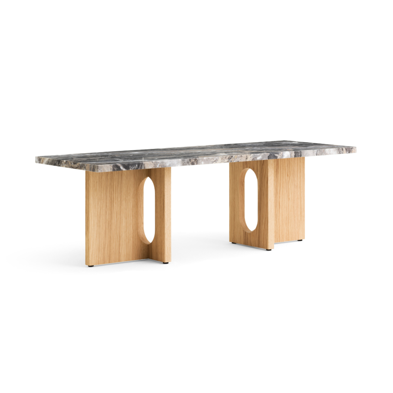 ANDROGYNE coffee table gray marble with oak base