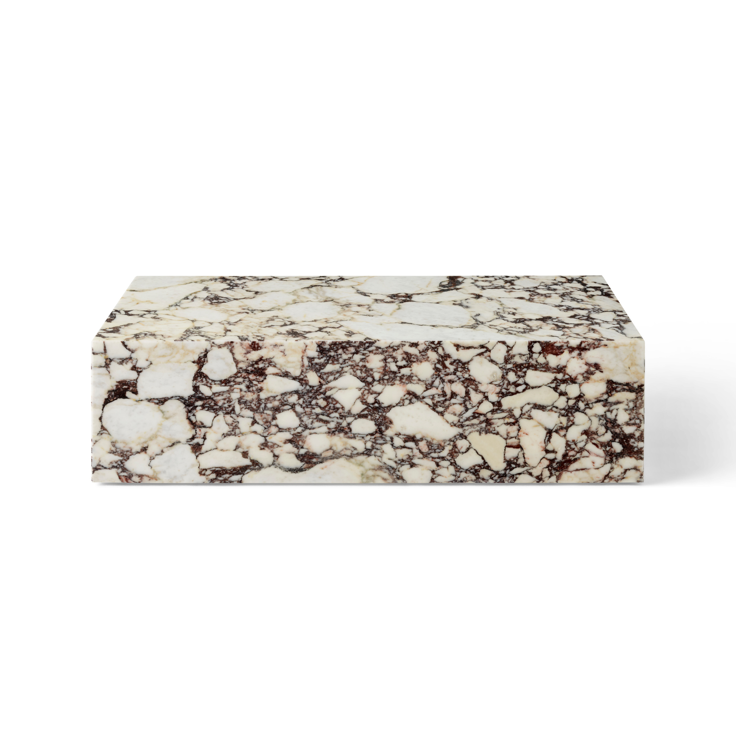 PLINTH Coffee Table White-Brown Marble