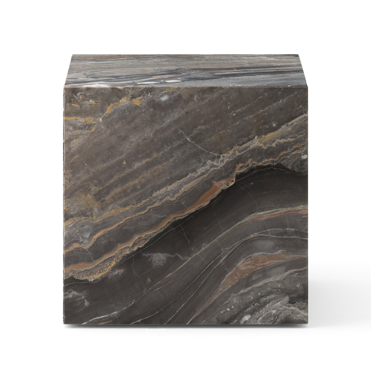 Beistelltisch PLINTH CUBIC grauer Marmor