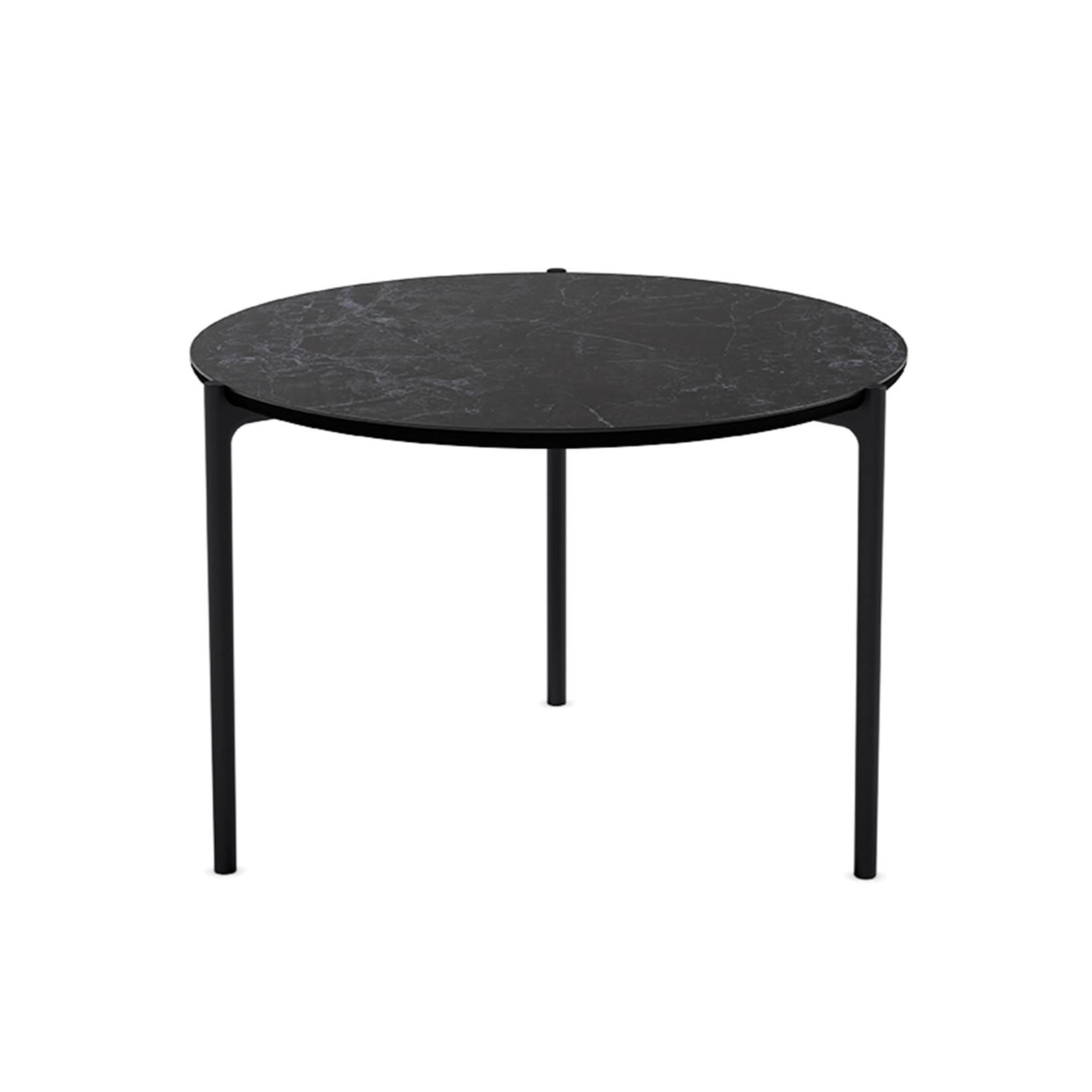 Ronde zijtafel SAVOYE zwarte keramiek met zwarte basis
