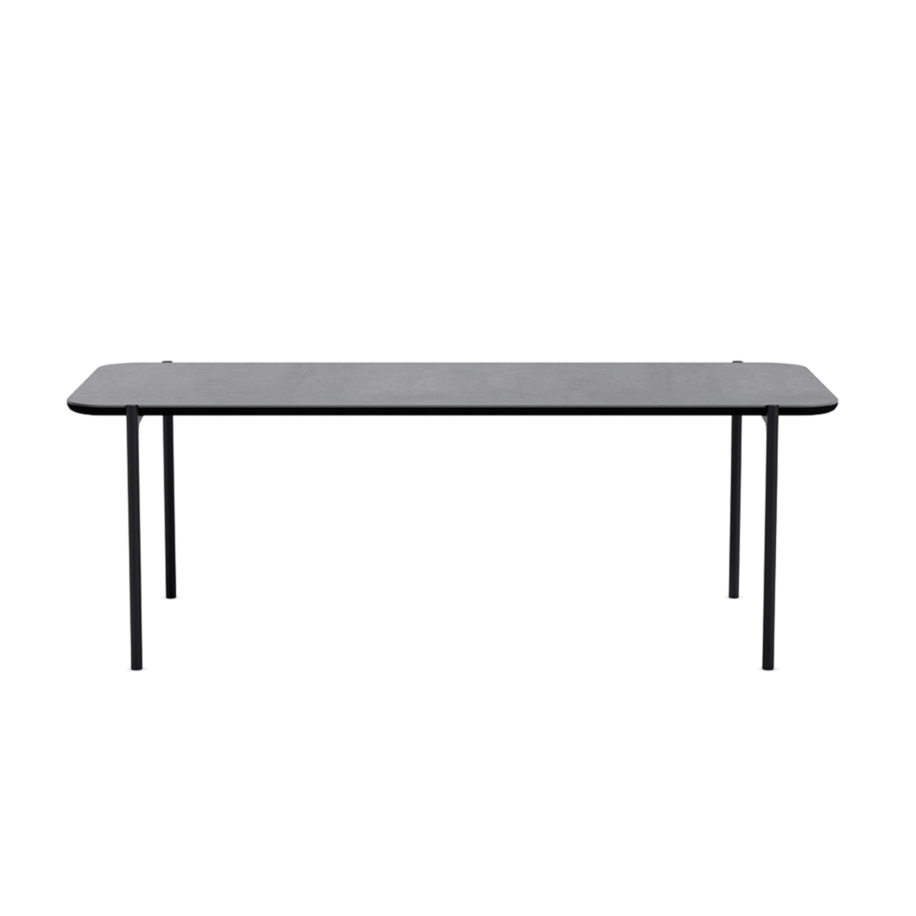 Rectangular Side Table SAVOYE Gray Ceramic with Black Base