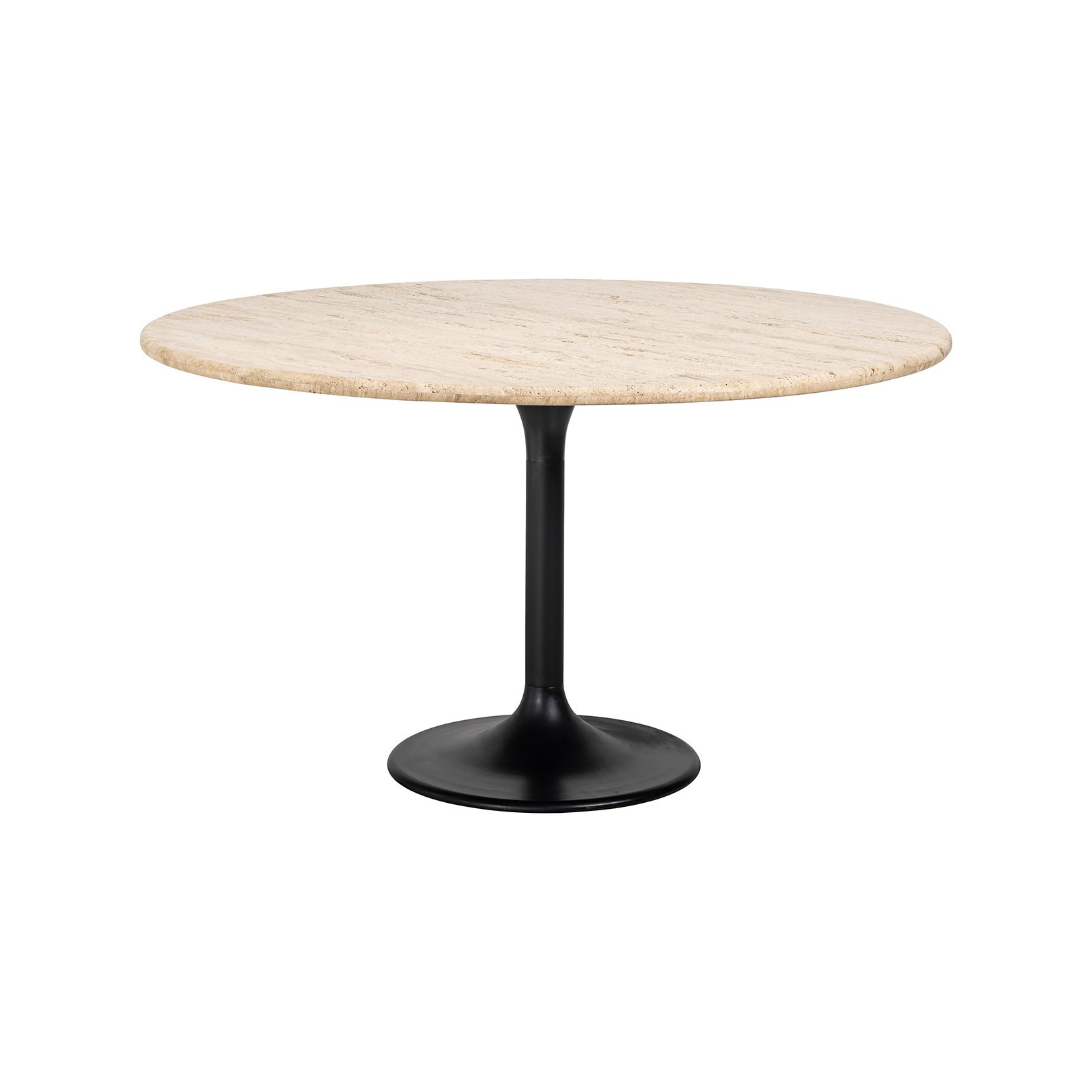 Round Table HAMPTON travertine with black base