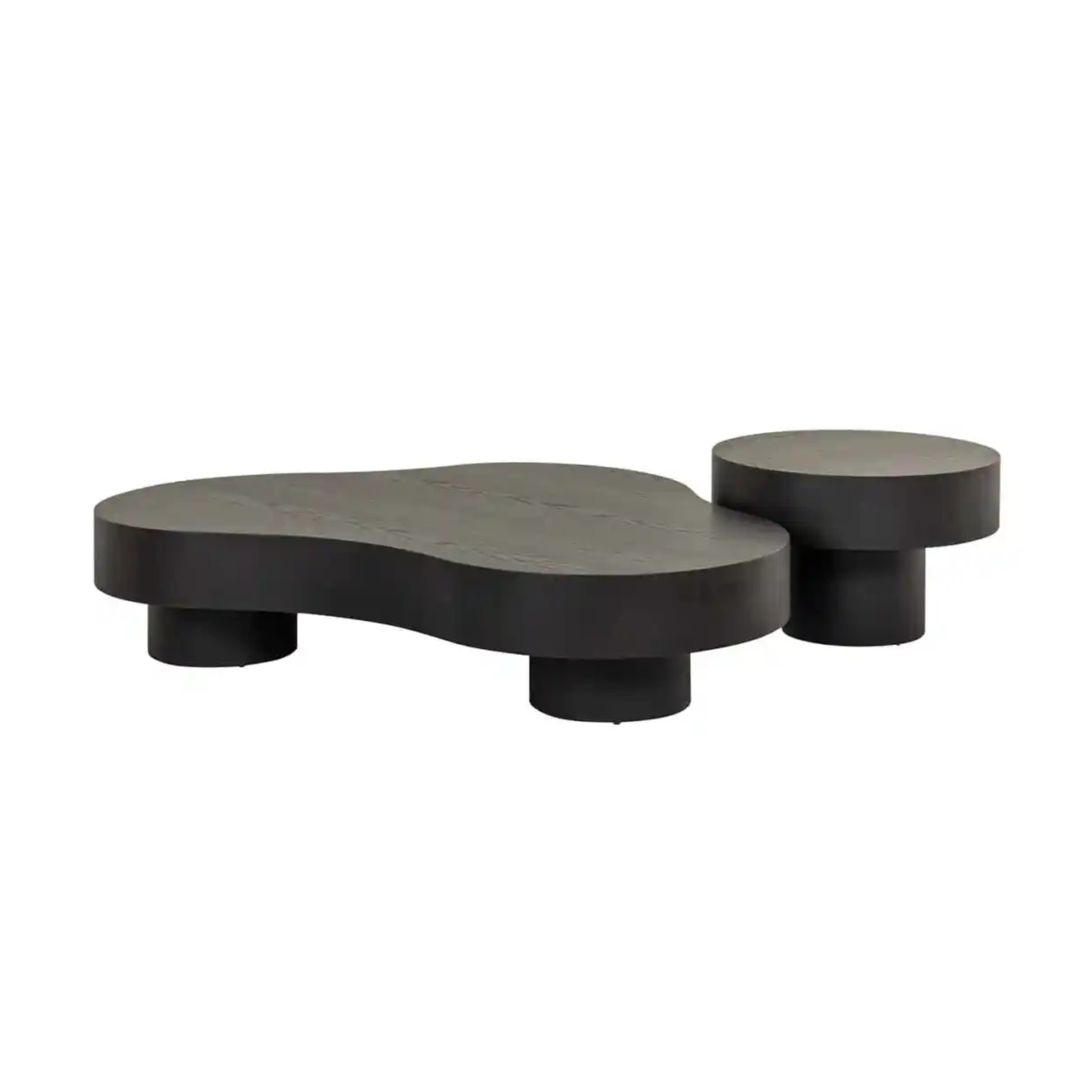 Set von Couchtischen BOGOR dunkelbraunes Eichenfurnier