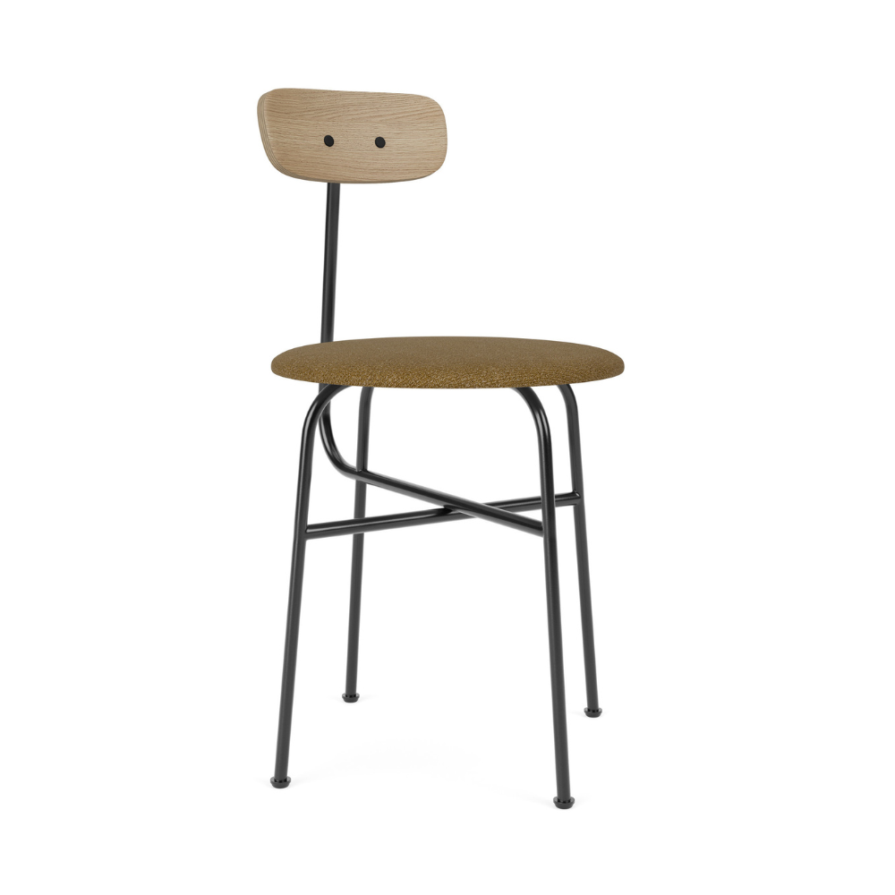 Stuhl AFTEROOM Eichenfurnier mit gepolstertem grünen Sitz