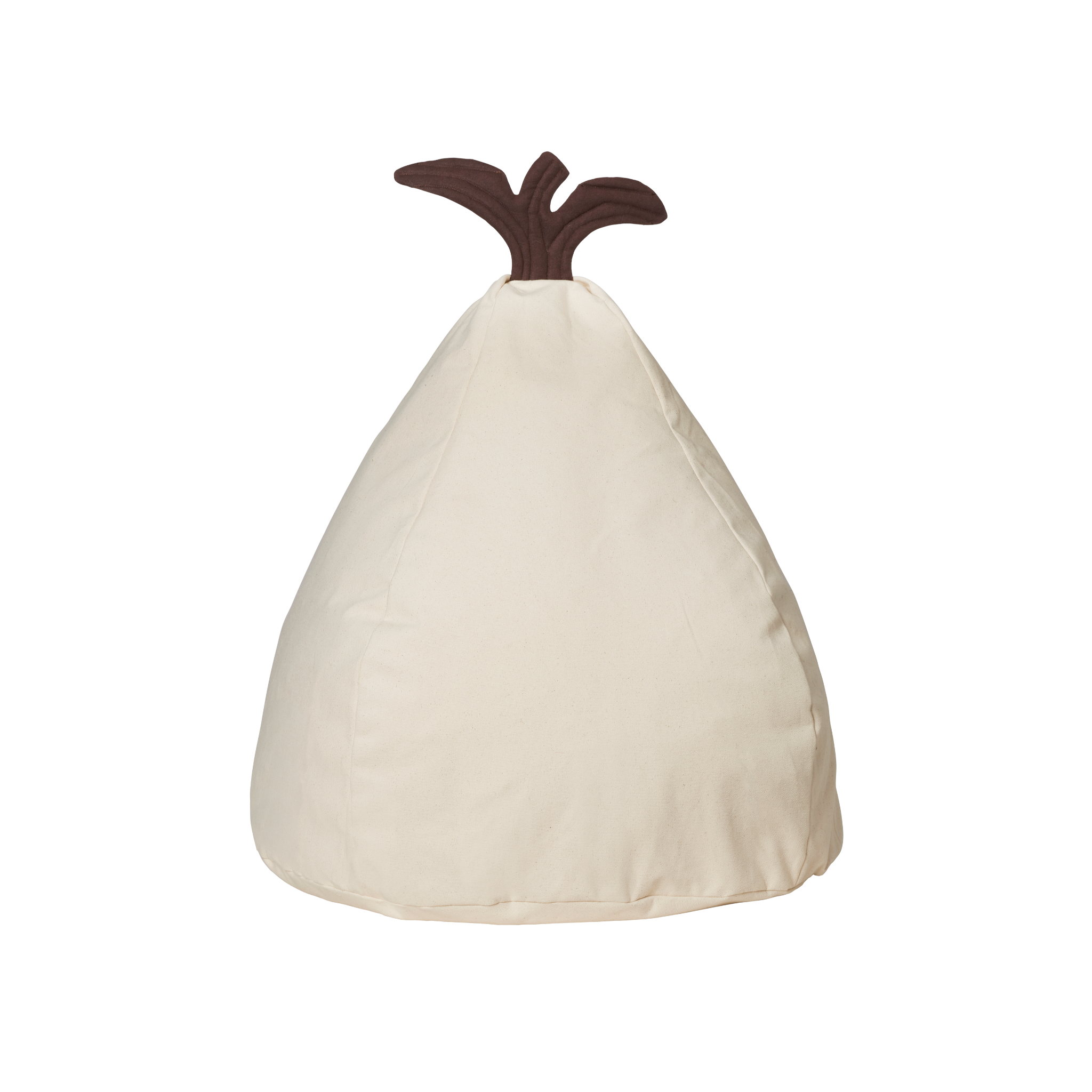 Cream PEAR pouf with brown