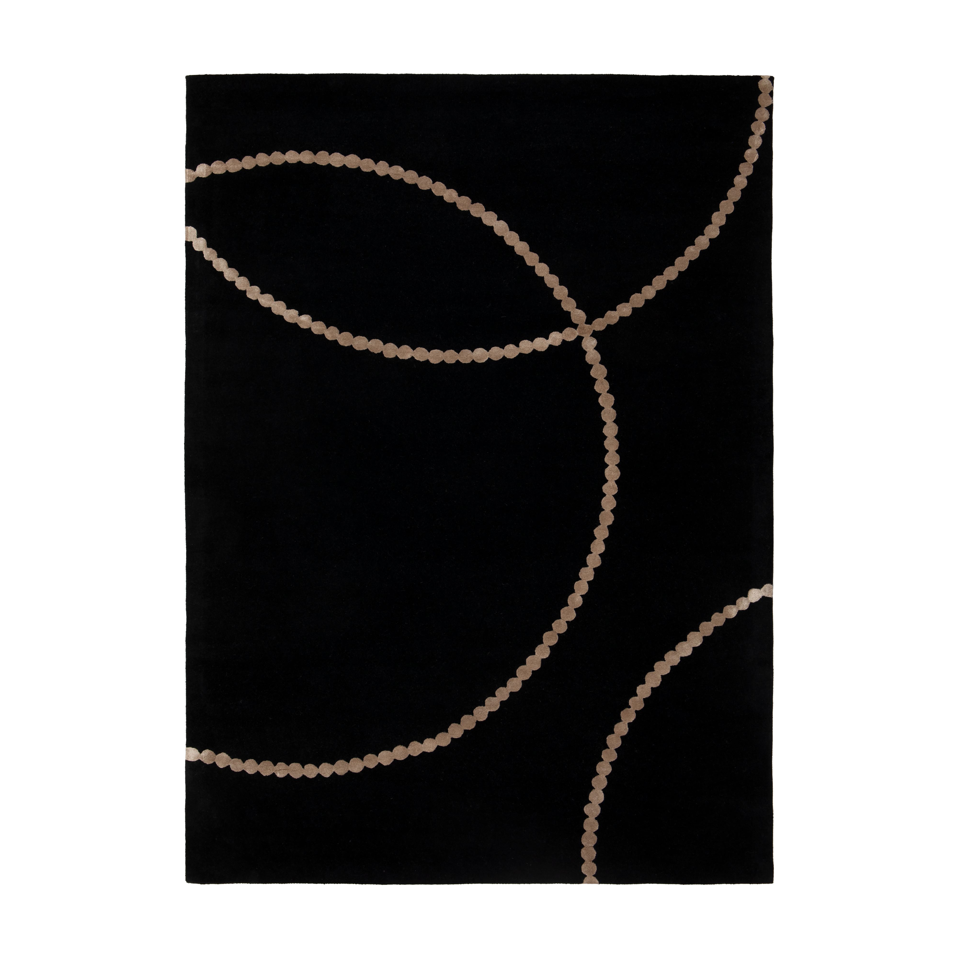 Vloerkleed LUNA zwart met beige patroon