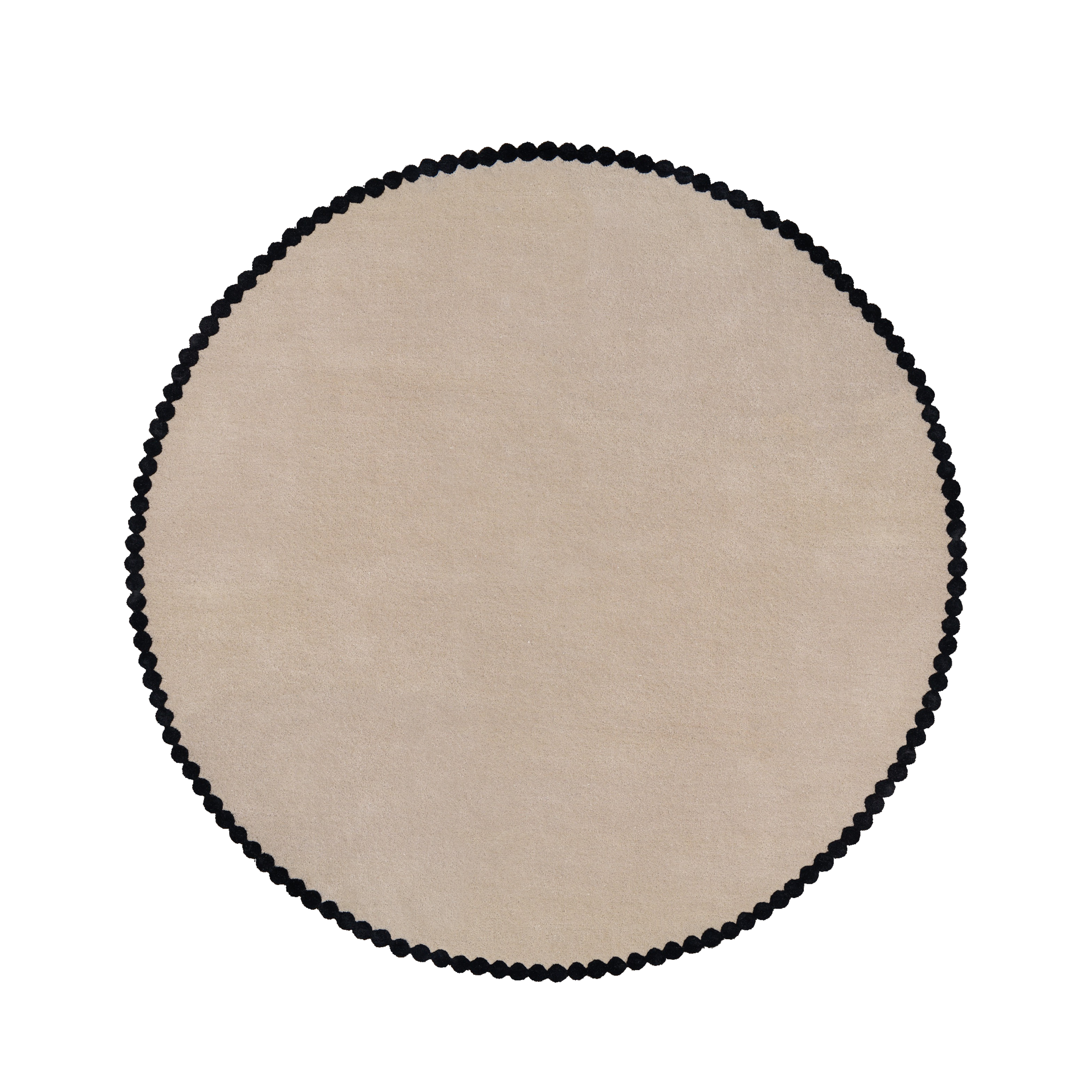 Round rug LAILA beige with black
